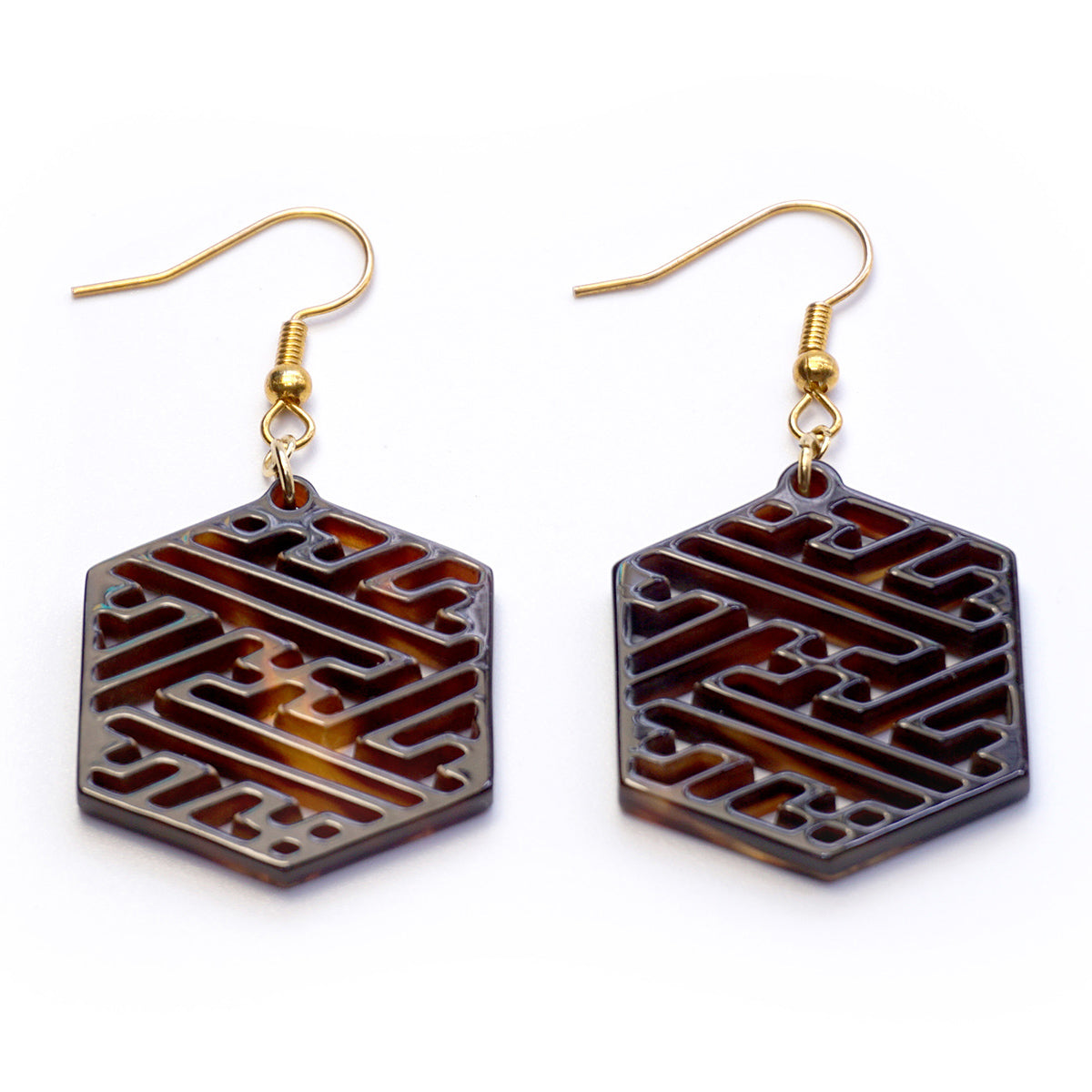 べっ甲 ピアス(紗綾形)《M0080016》