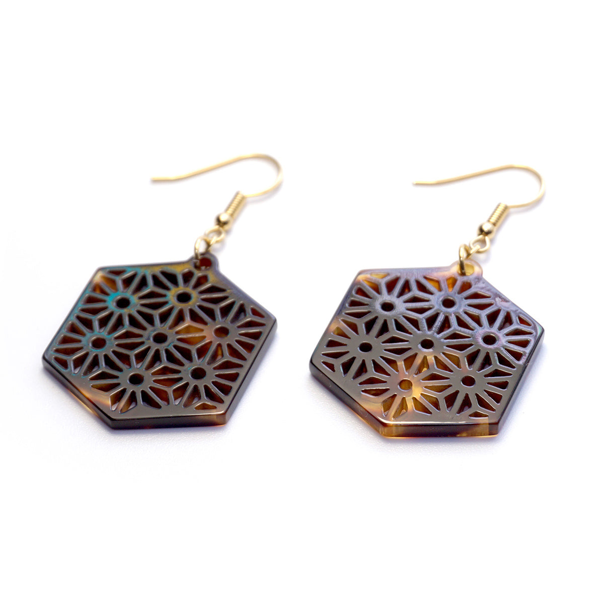 べっ甲 ピアス(麻の葉)《M0080020》