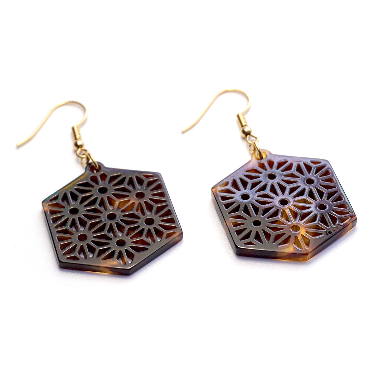 べっ甲 ピアス(麻の葉)《M0080020》