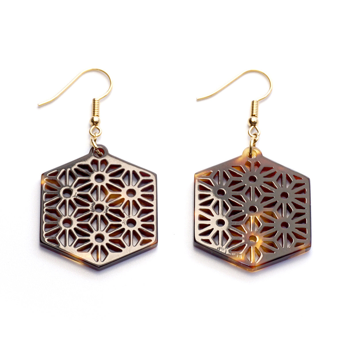 べっ甲 ピアス(麻の葉)《M0080020》