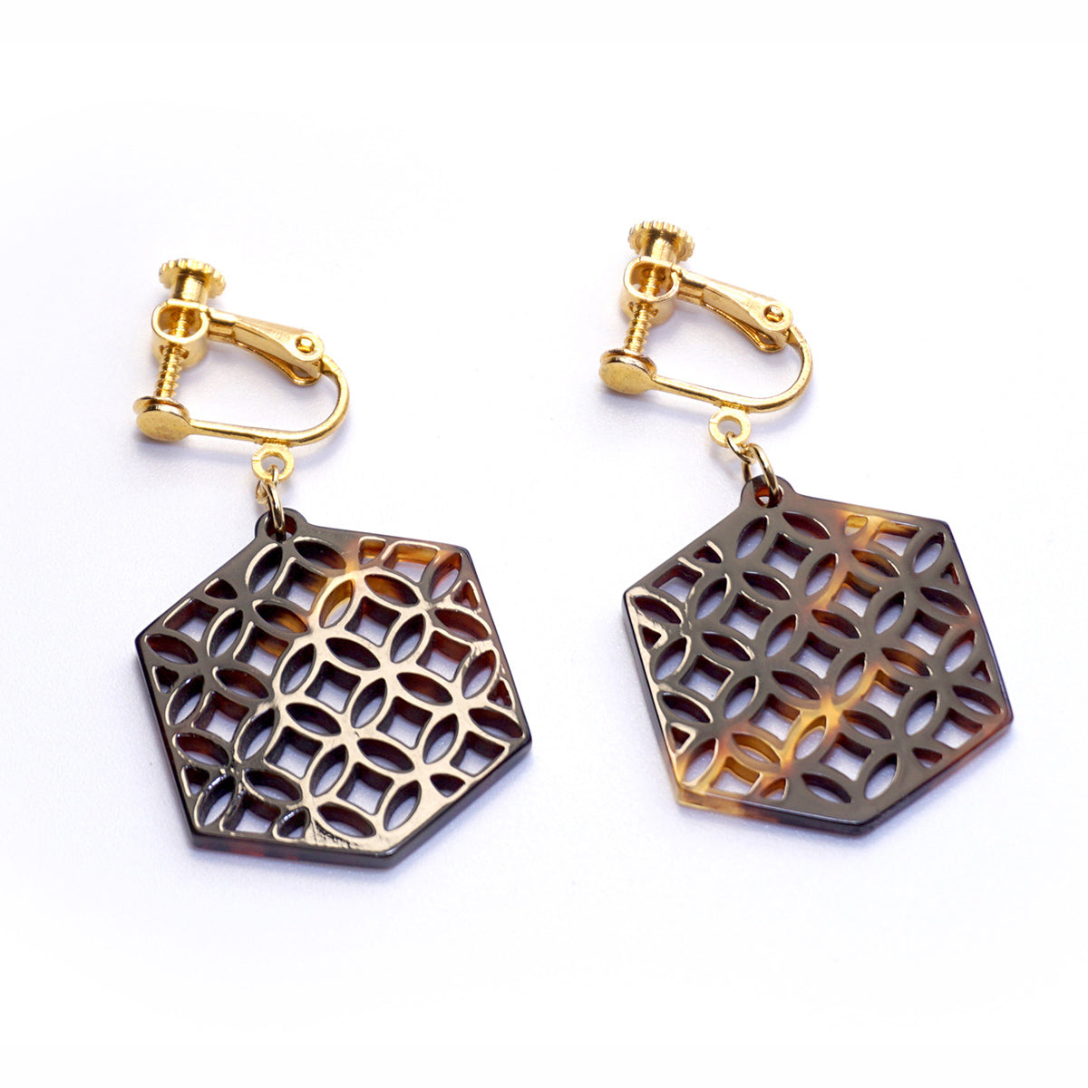 べっ甲 イヤリング(七宝)《M0080021》