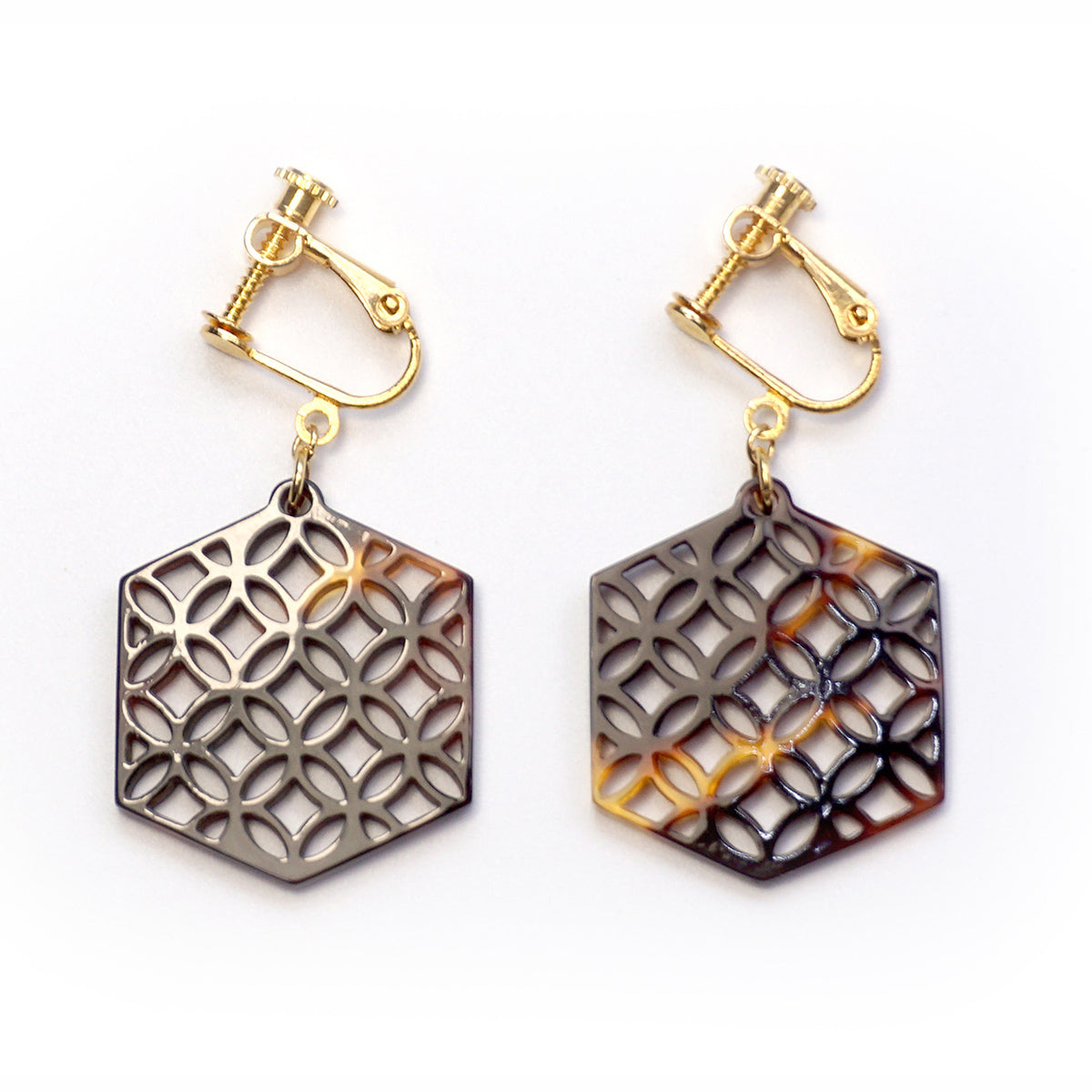 べっ甲 イヤリング(七宝)《M0080021》