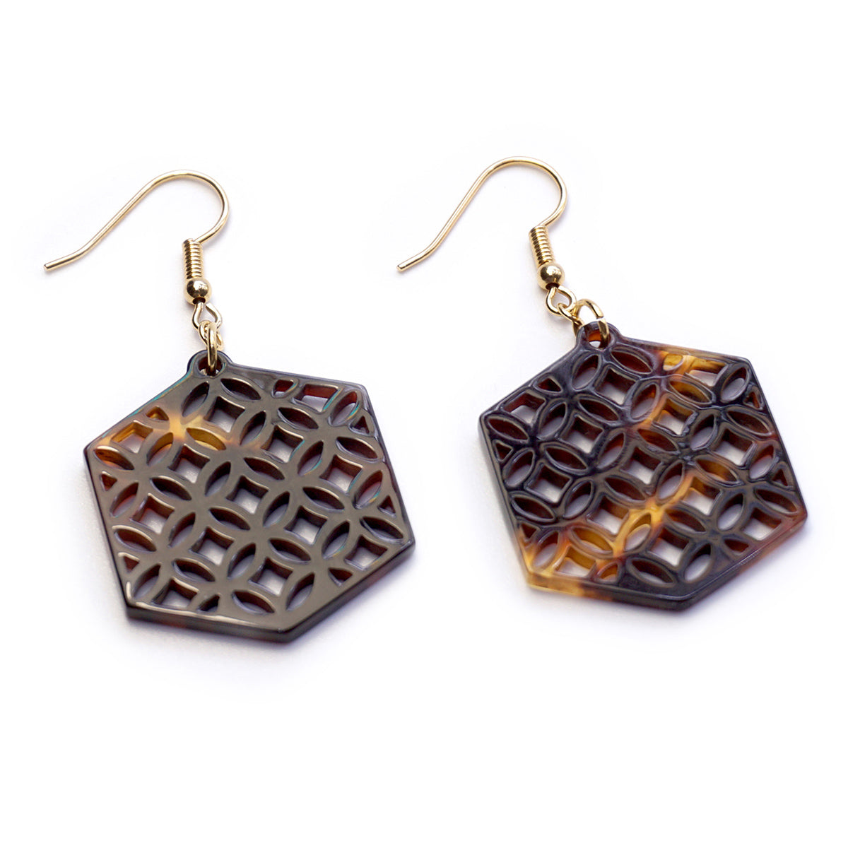 べっ甲 ピアス(七宝)《M0080022》