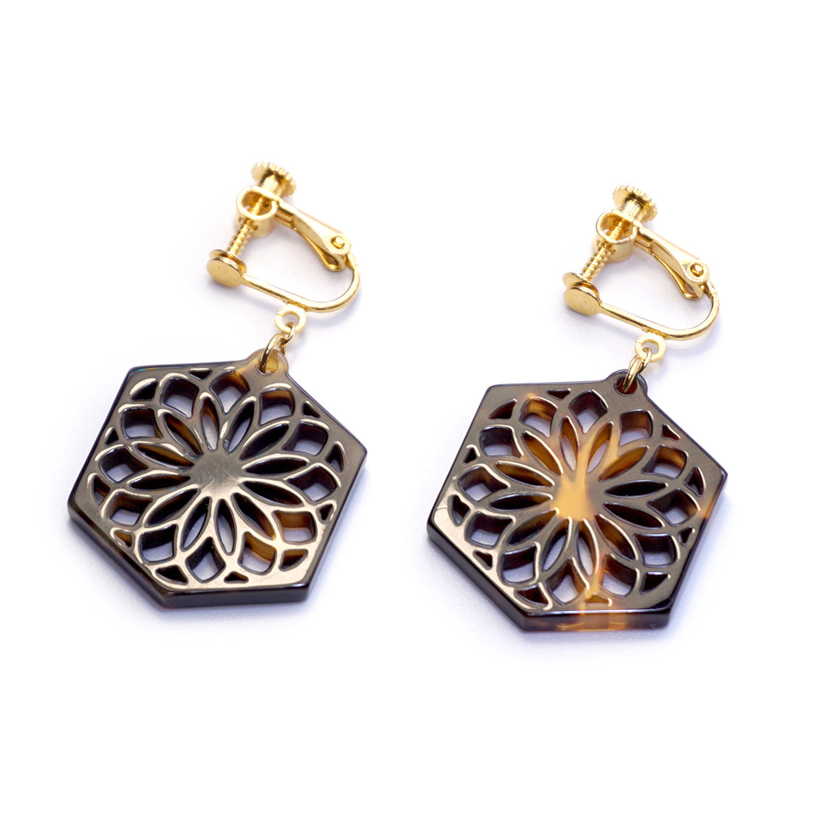 べっ甲 イヤリング(手毬)《M0080023》