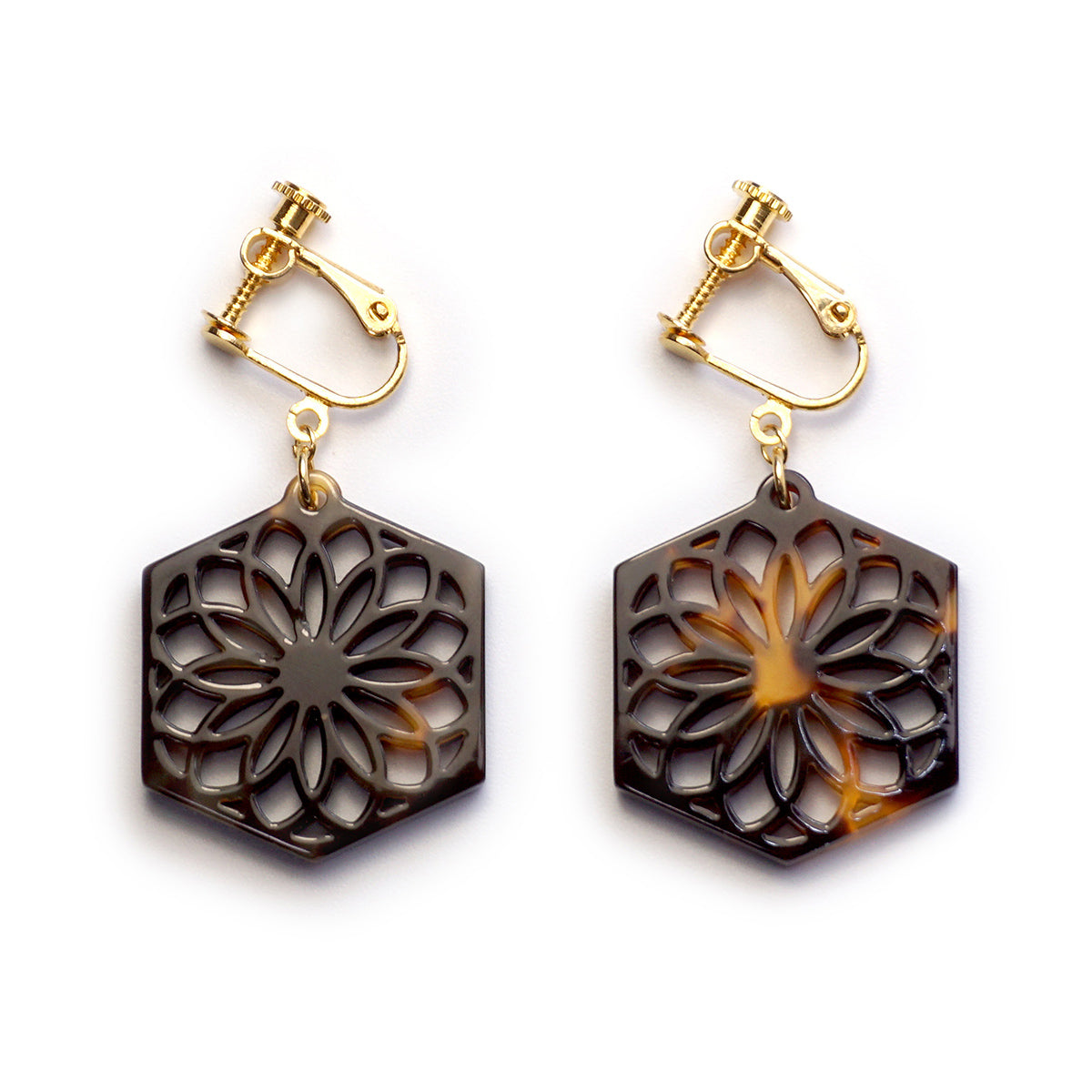 べっ甲 イヤリング(手毬)《M0080023》