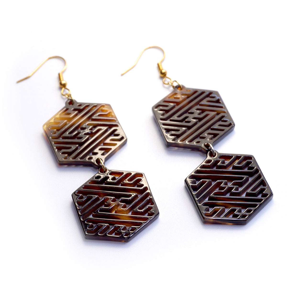 べっ甲 ピアス(紗綾形)《M0080026》