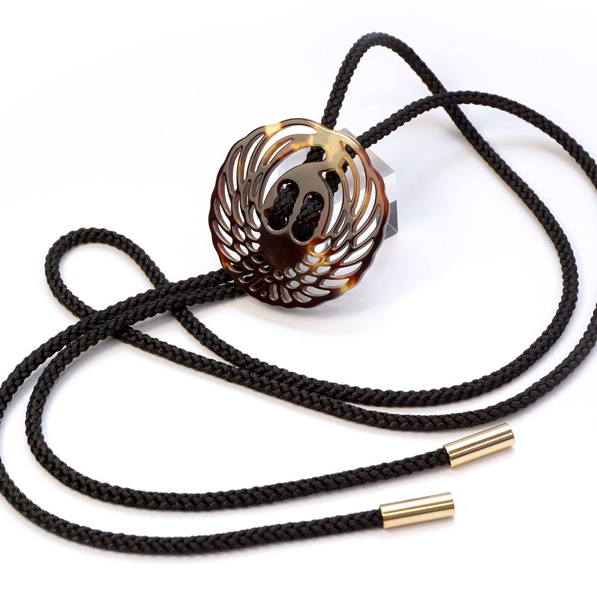 べっ甲 ループタイ(刀鍔モチーフ/鶴丸)《M0080035》