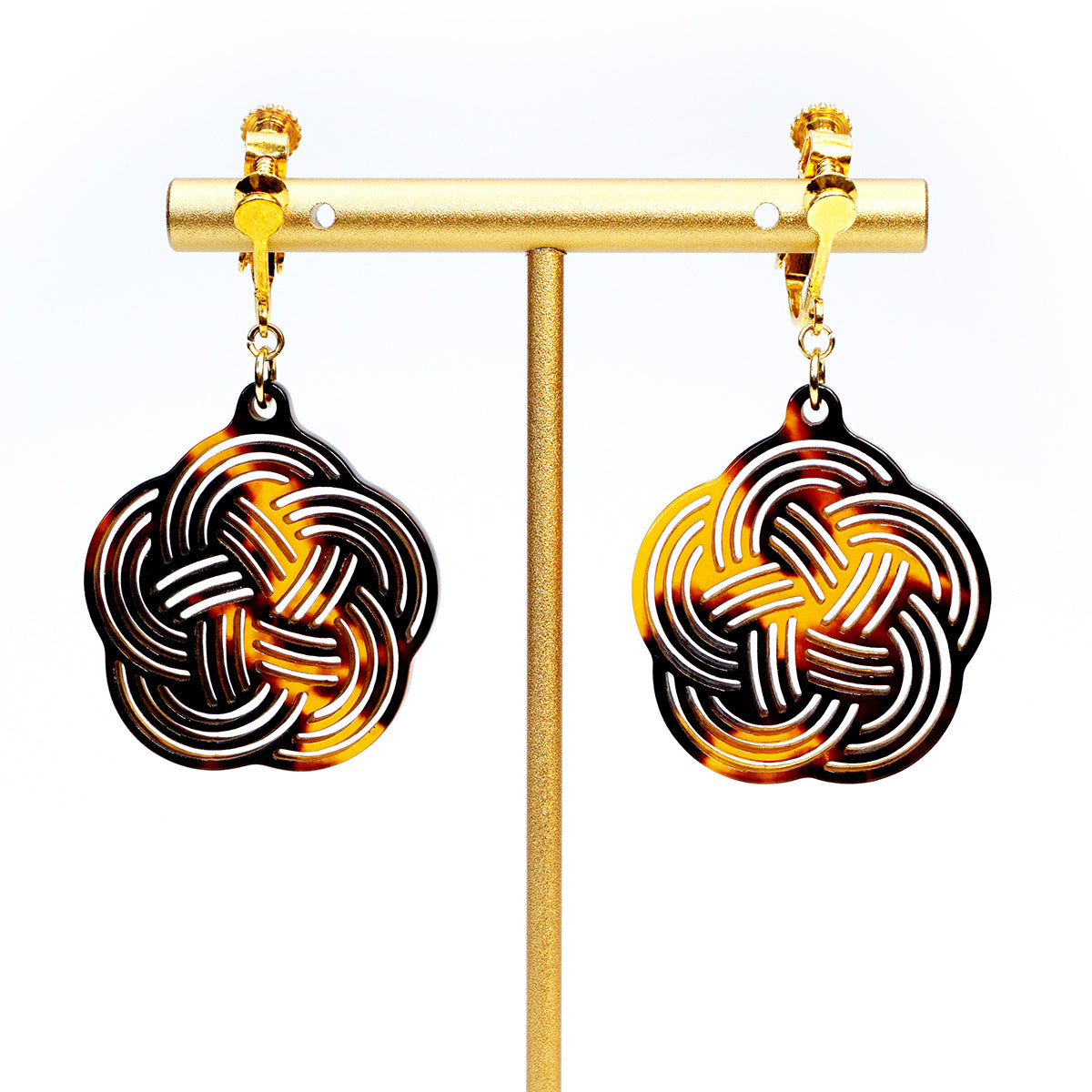 べっ甲 イヤリング(梅結び)《M0080040》