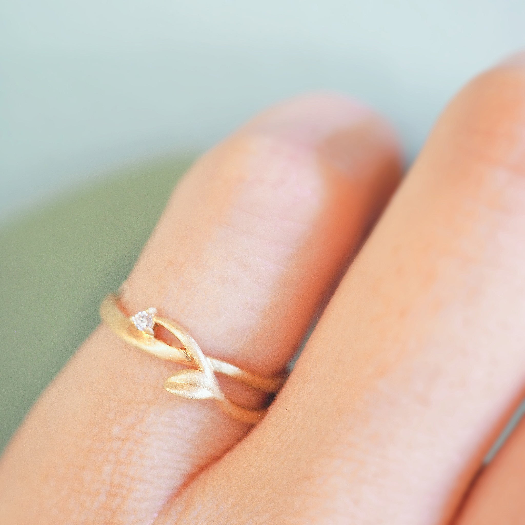 ダイヤモンド K10ピンキーリング(4月誕生石)《M0090002》