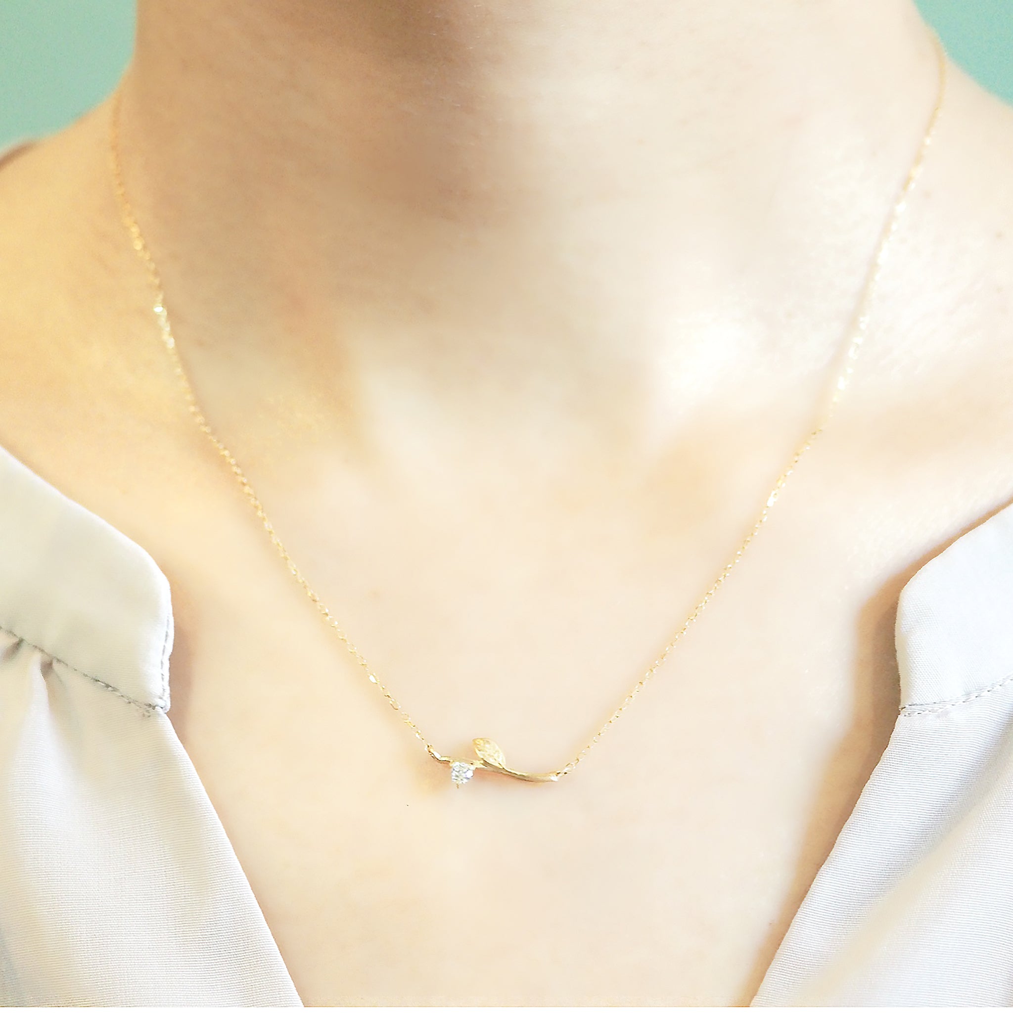 ダイヤモンド K10ネックレス(4月誕生石)《M0090004》