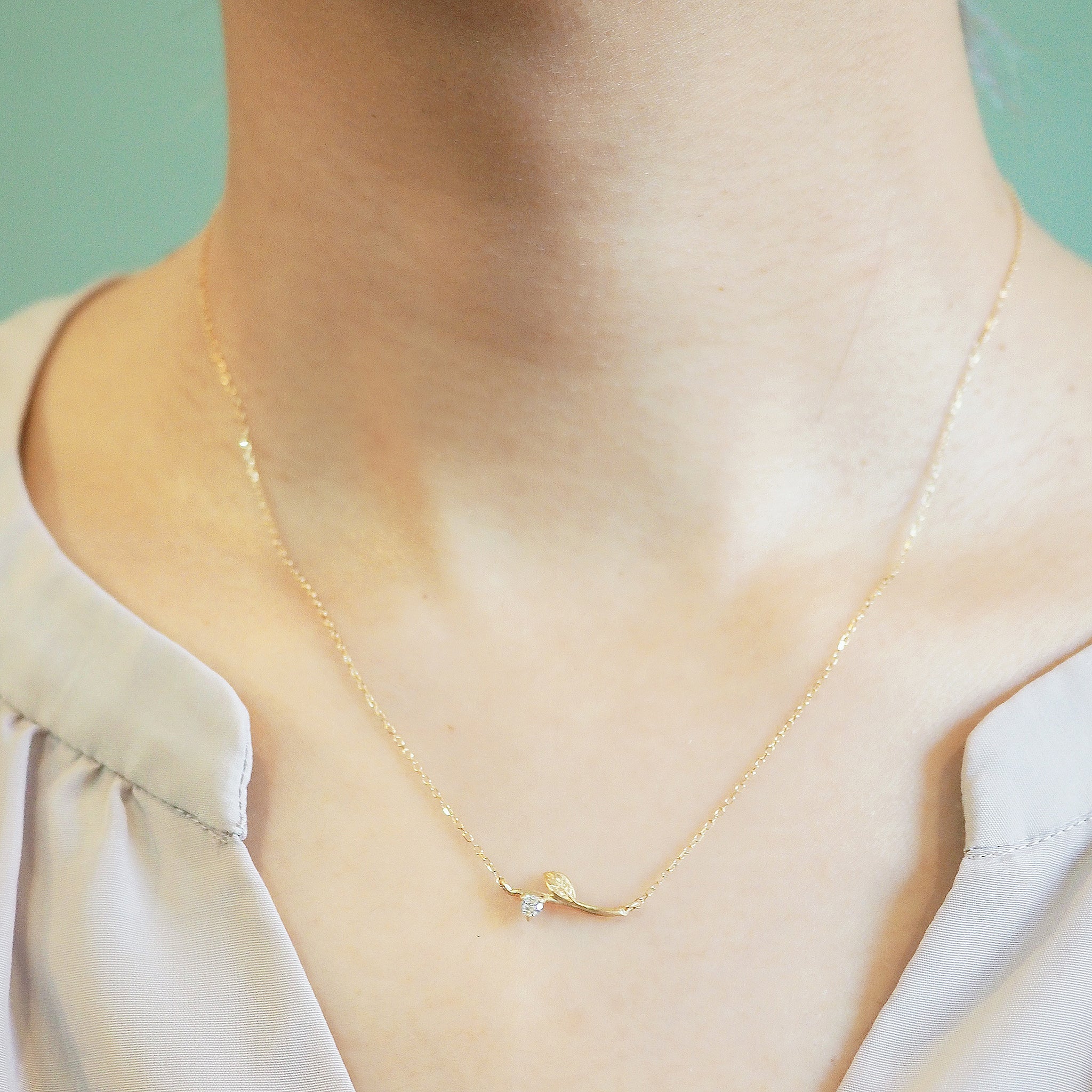 ダイヤモンド K10ネックレス(4月誕生石)《M0090004》