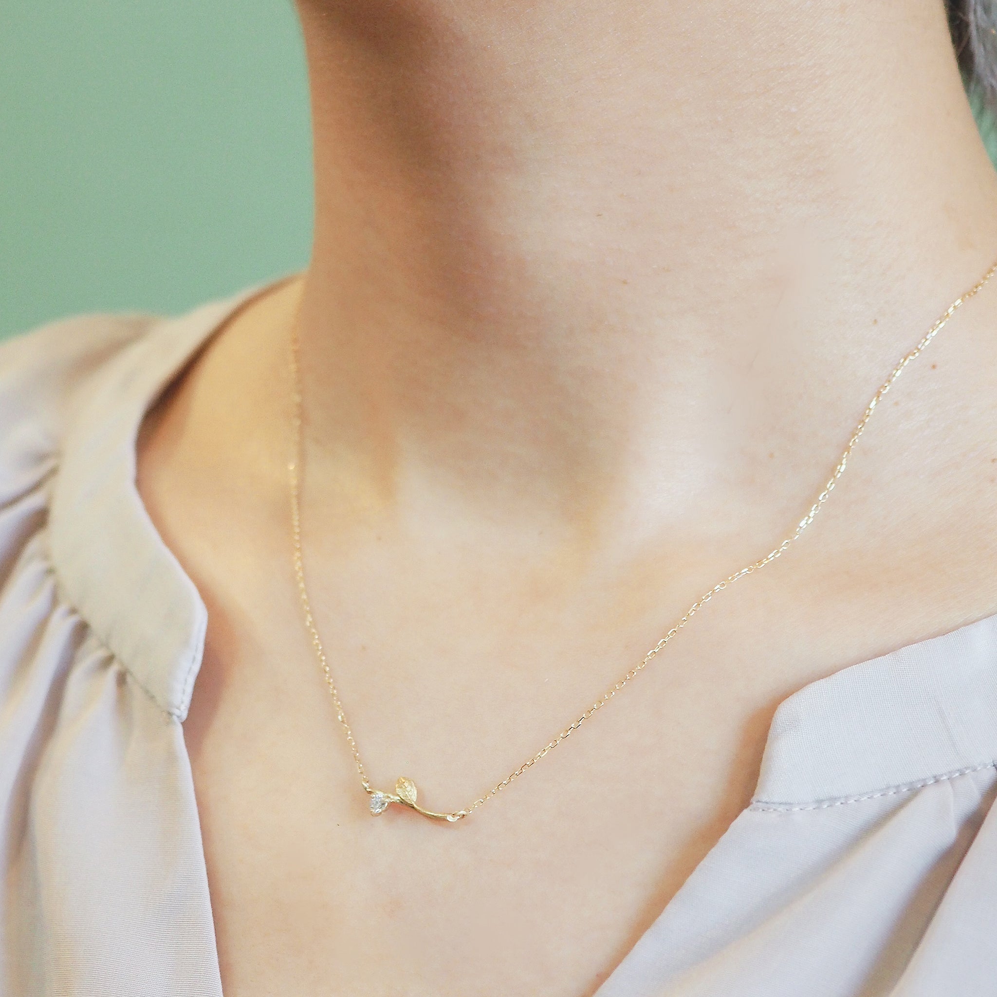 ダイヤモンド K10ネックレス(4月誕生石)《M0090004》