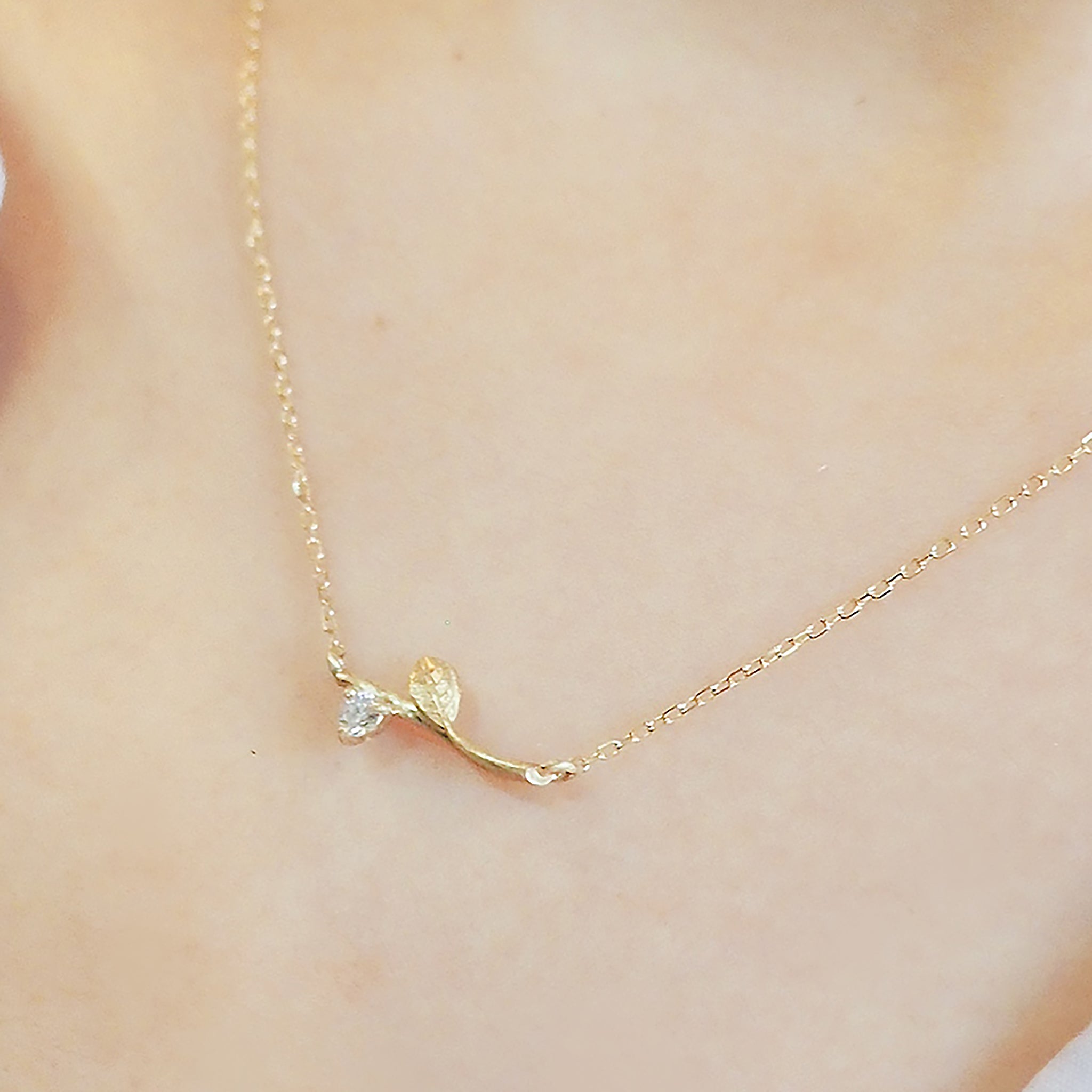 ダイヤモンド K10ネックレス(4月誕生石)《M0090004》