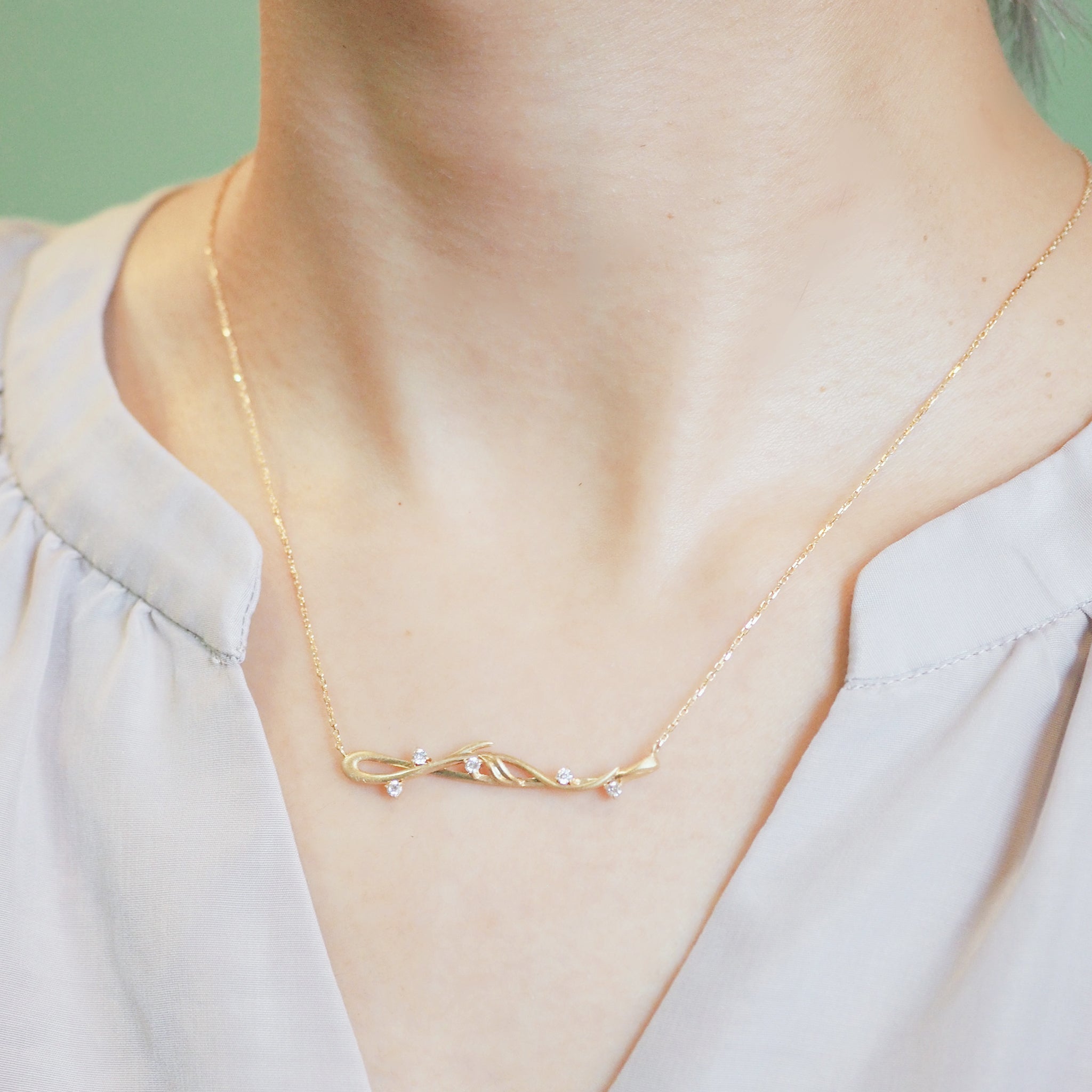 ダイヤモンド K10ネックレス(4月誕生石)《M0090008》