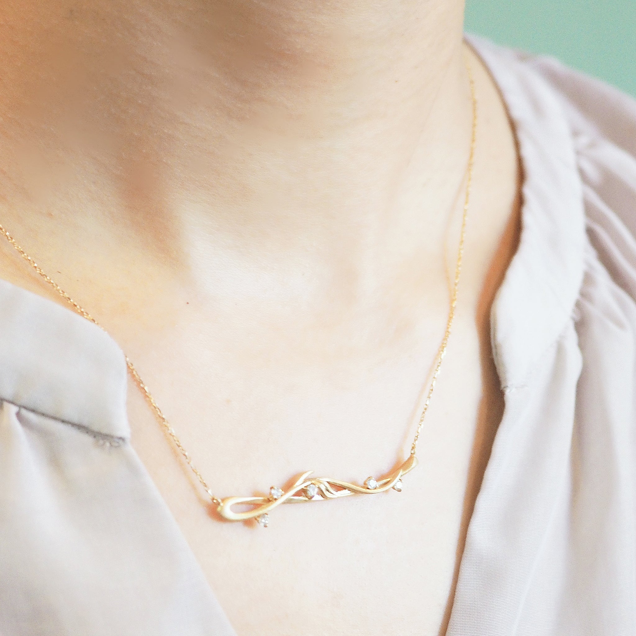 ダイヤモンド K10ネックレス(4月誕生石)《M0090008》