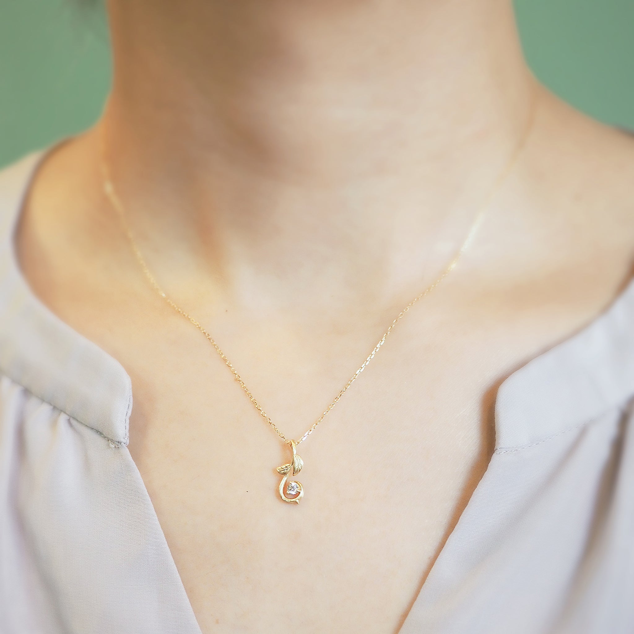 ダイヤモンド K10ネックレス(4月誕生石)《M0090013》