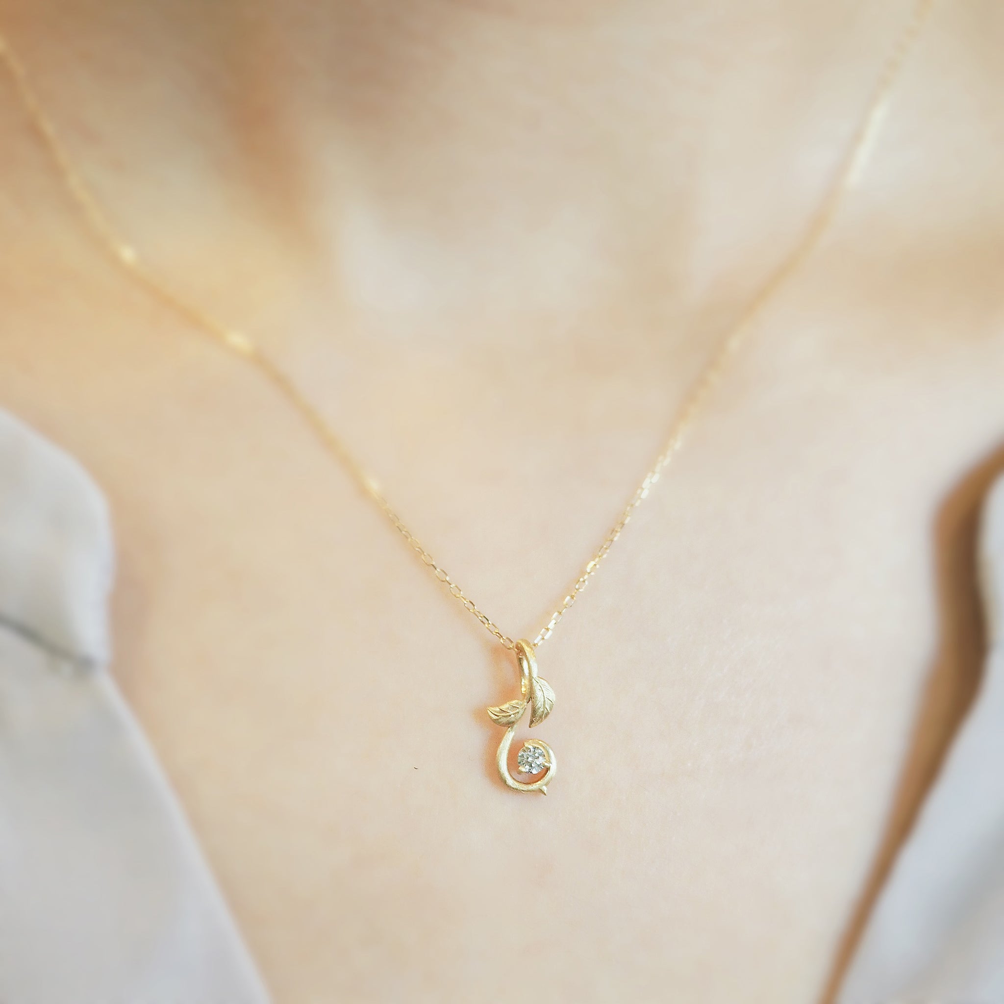 ダイヤモンド K10ネックレス(4月誕生石)《M0090013》