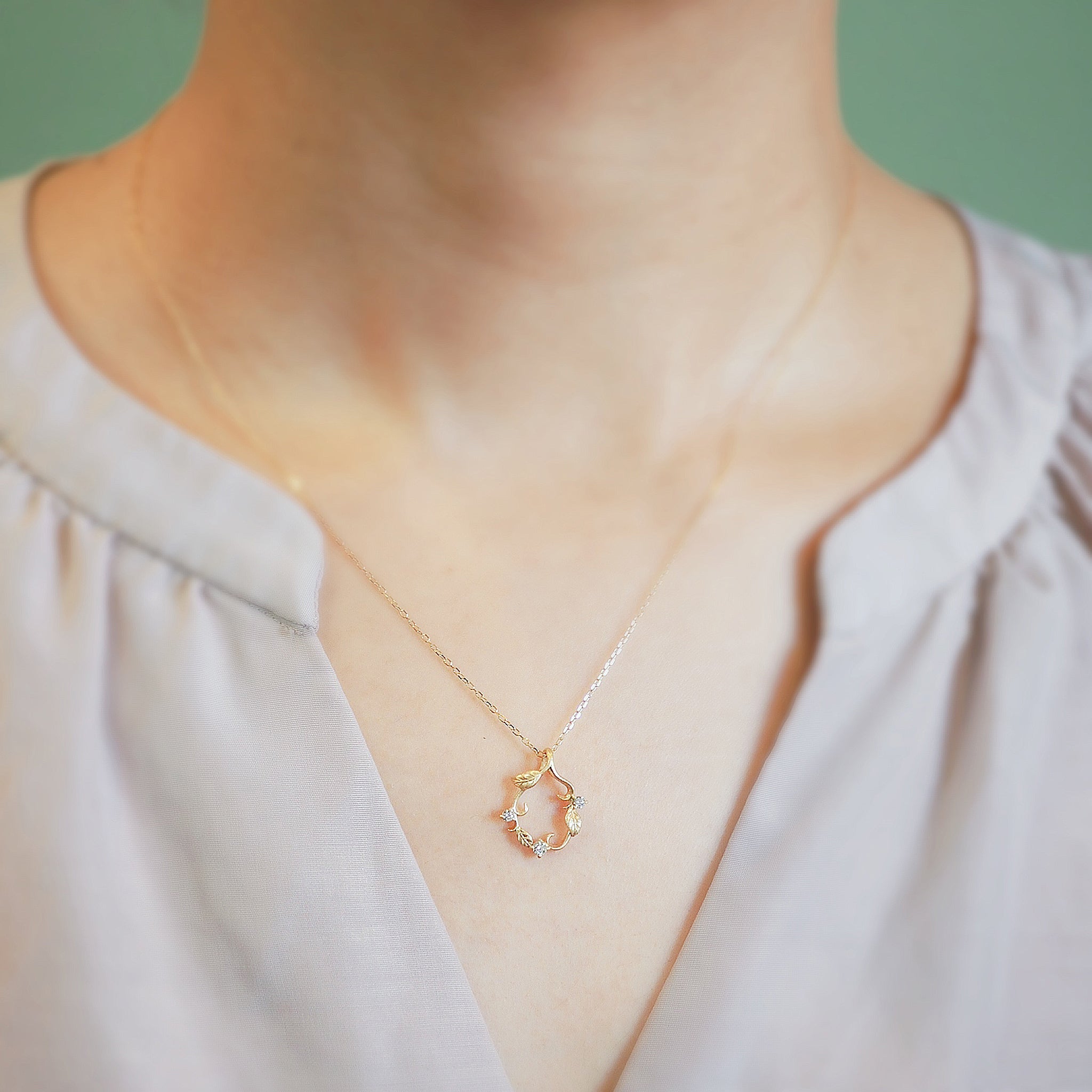 ダイヤモンド K10ネックレス(4月誕生石)《M0090014》