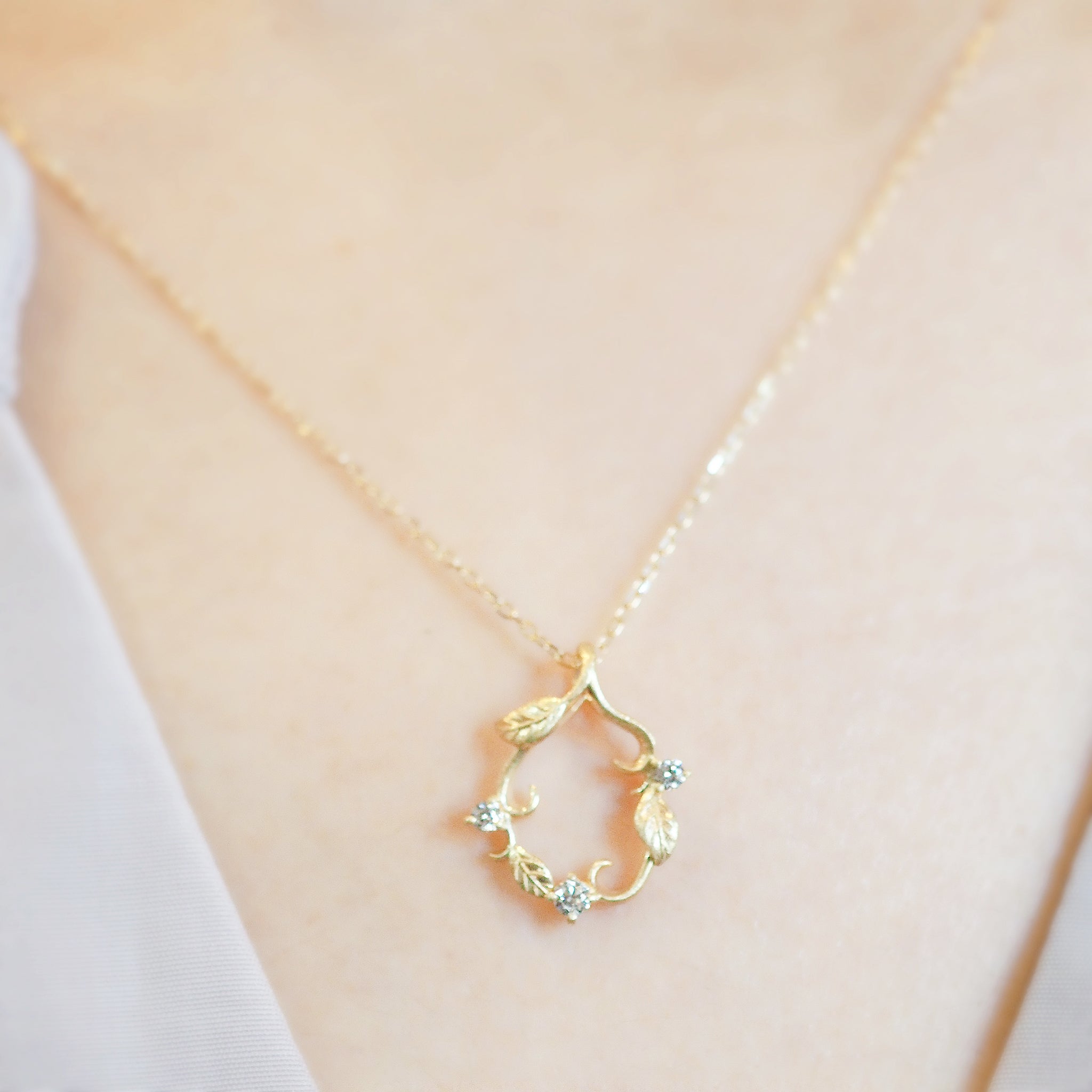 ダイヤモンド K10ネックレス(4月誕生石)《M0090014》