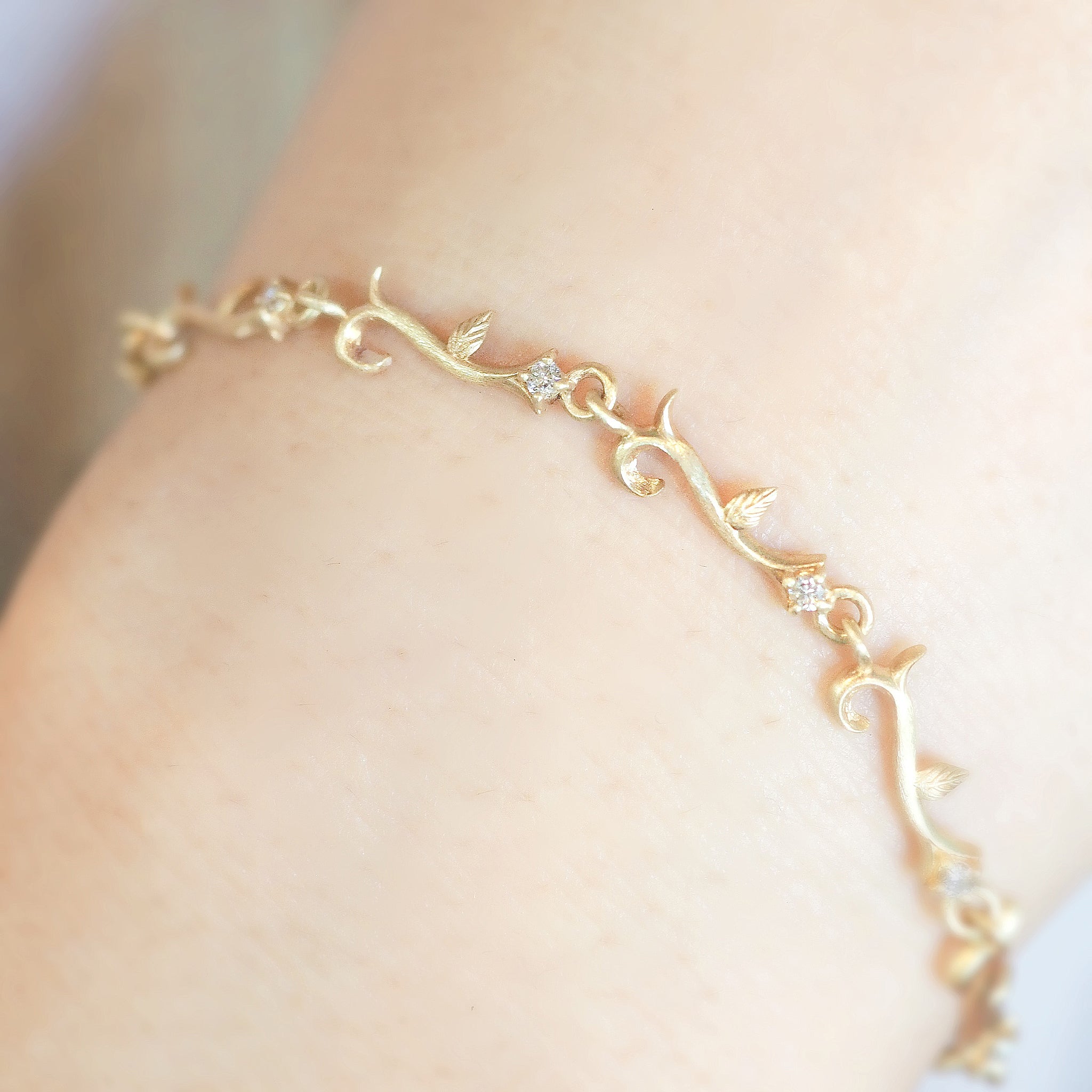 ダイヤモンド K10ブレスレット(4月誕生石)《M0090017》