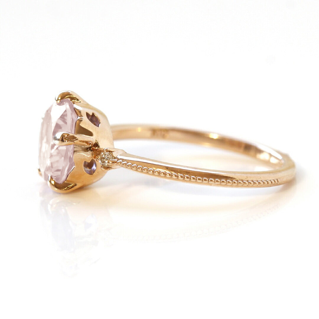 ローズクォーツ K10リング(さくらインカット/グラントワザクラ) 《M0100001》