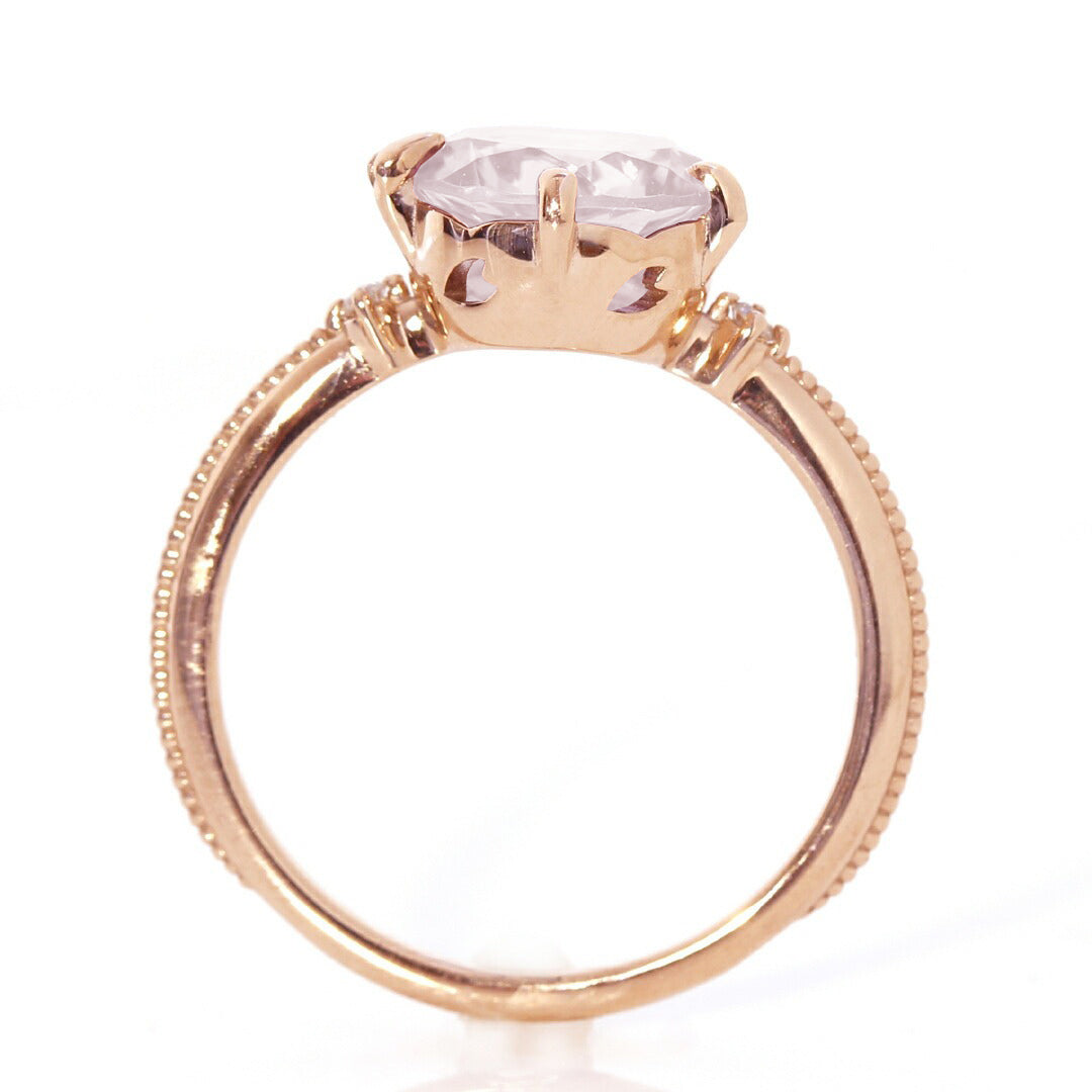 ローズクォーツ K10リング(さくらインカット/グラントワザクラ) 《M0100001》