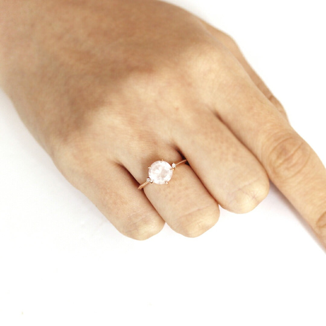 ローズクォーツ K10リング(さくらインカット/グラントワザクラ) 《M0100001》