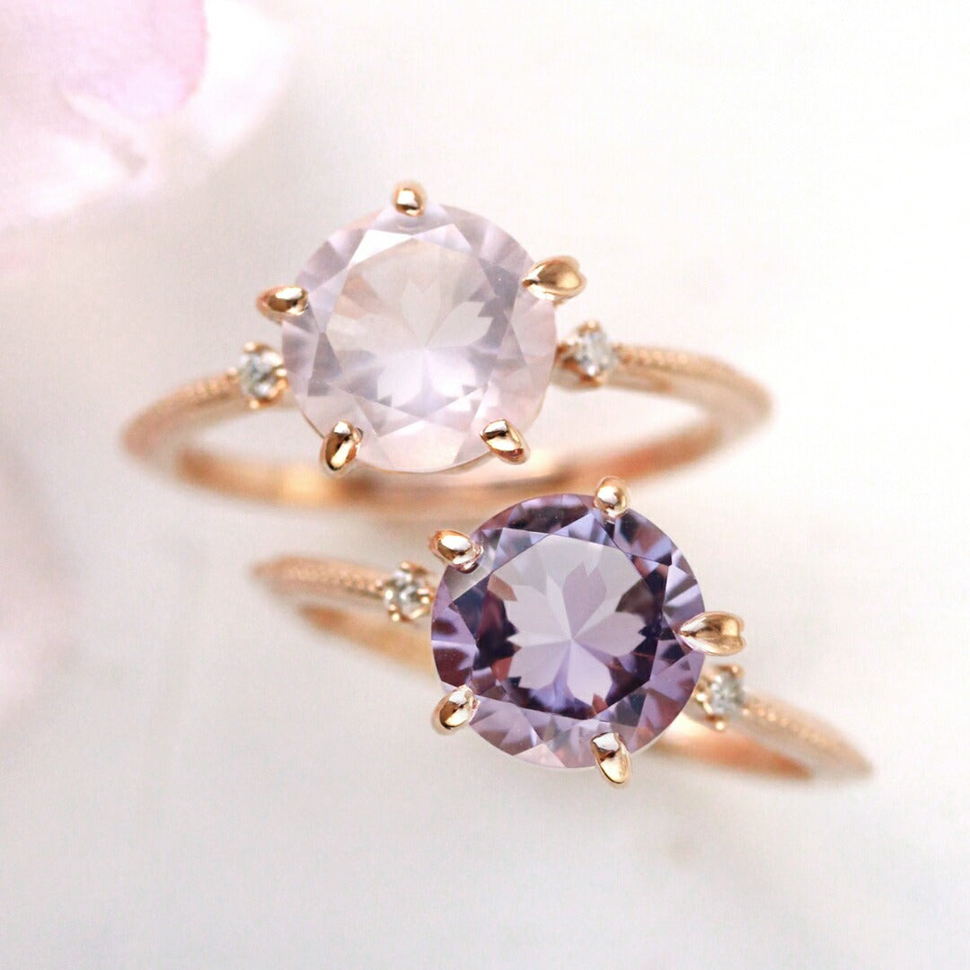 ローズクォーツ K10リング(さくらインカット/グラントワザクラ) 《M0100001》