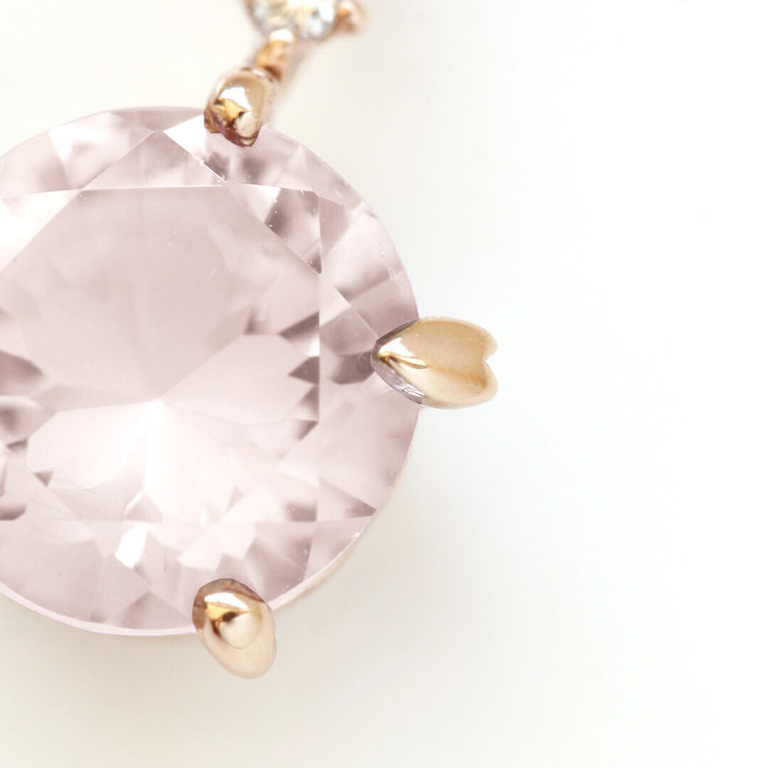 ローズクォーツ K10ペンダントトップ(さくらインカット/グラントワザクラ) 《M0100002》