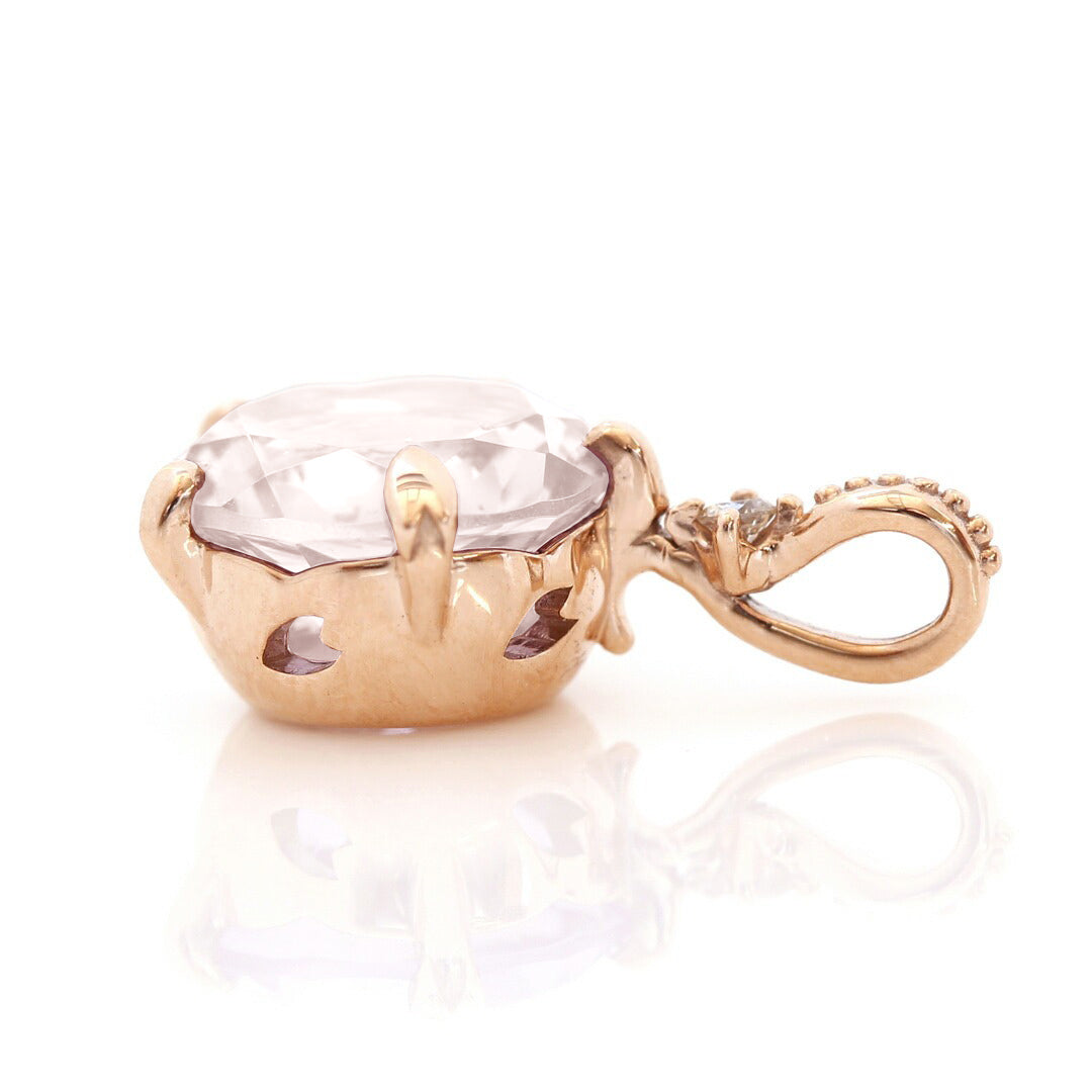 ローズクォーツ K10ペンダントトップ(さくらインカット/グラントワザクラ) 《M0100002》