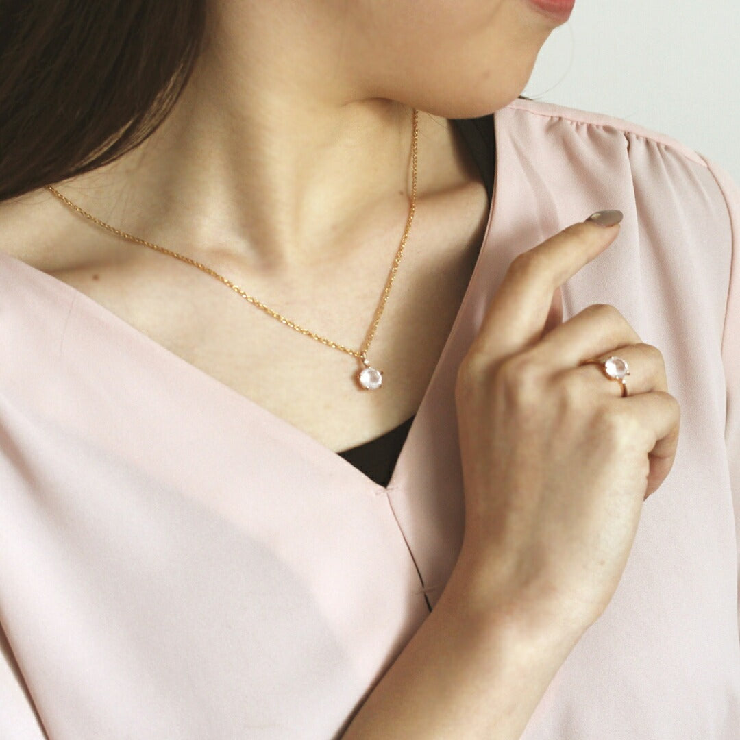 ローズクォーツ K10ペンダントトップ(さくらインカット/グラントワザクラ) 《M0100002》