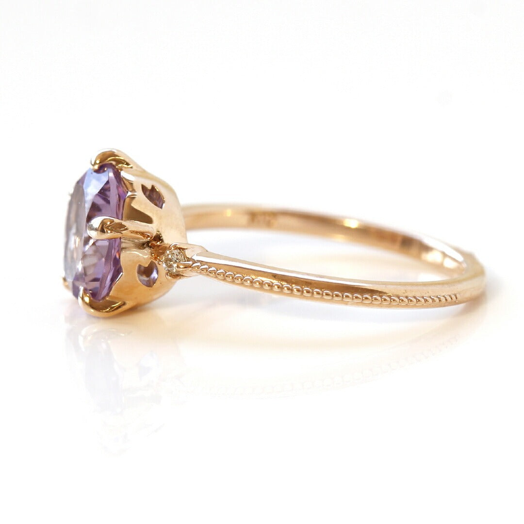 ローズアメシスト K10リング(さくらインカット/グラントワザクラ/2月誕生石) 《M0100003》