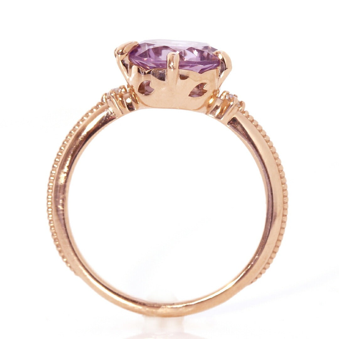 ローズアメシスト K10リング(さくらインカット/グラントワザクラ/2月誕生石) 《M0100003》