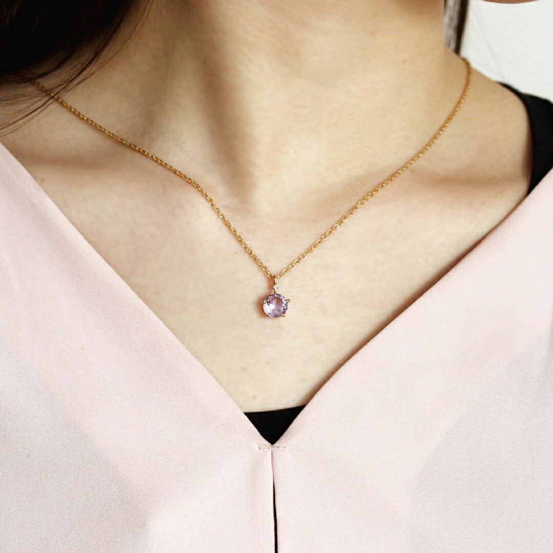 ローズアメシスト K10ペンダントトップ(さくらインカット/グラントワザクラ/2月誕生石) 《M0100004》