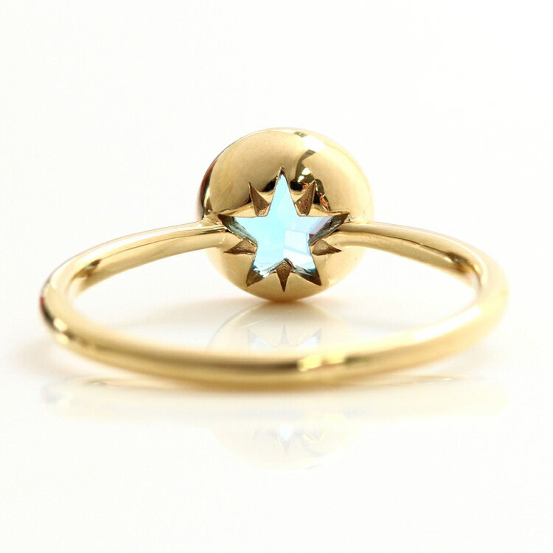 ブルートパーズ K10リング(スターインカット/【一番星】スターシャイン/11月誕生石) 《M0100005》