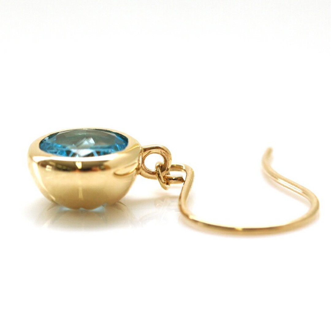 ブルートパーズ K10ピアス(フック/スターインカット/【一番星】スターシャイン/11月誕生石) 《M0100007》