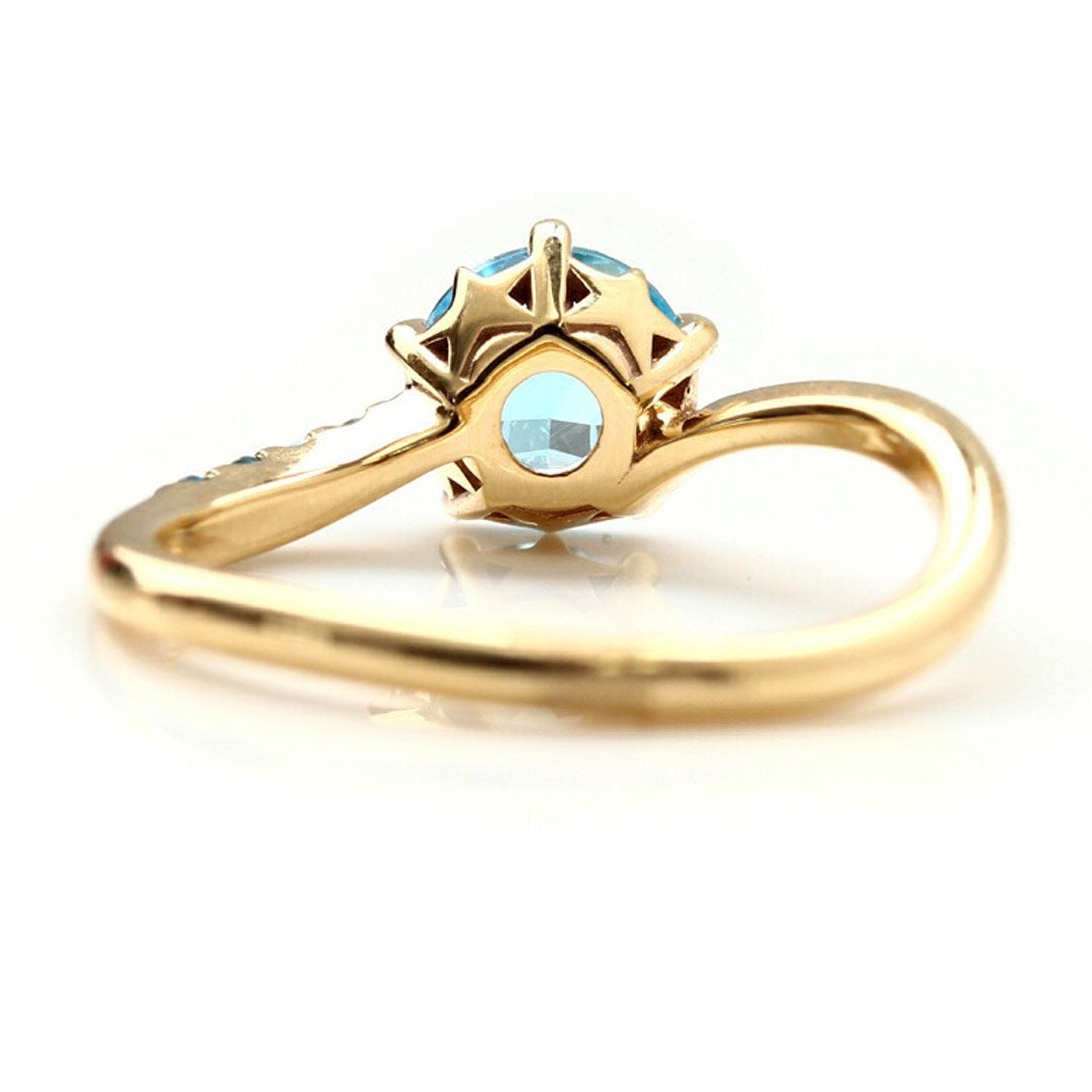 ブルートパーズ K10リング(スターインカット/【流れ星】スターシャイン/11月誕生石) 《M0100008》