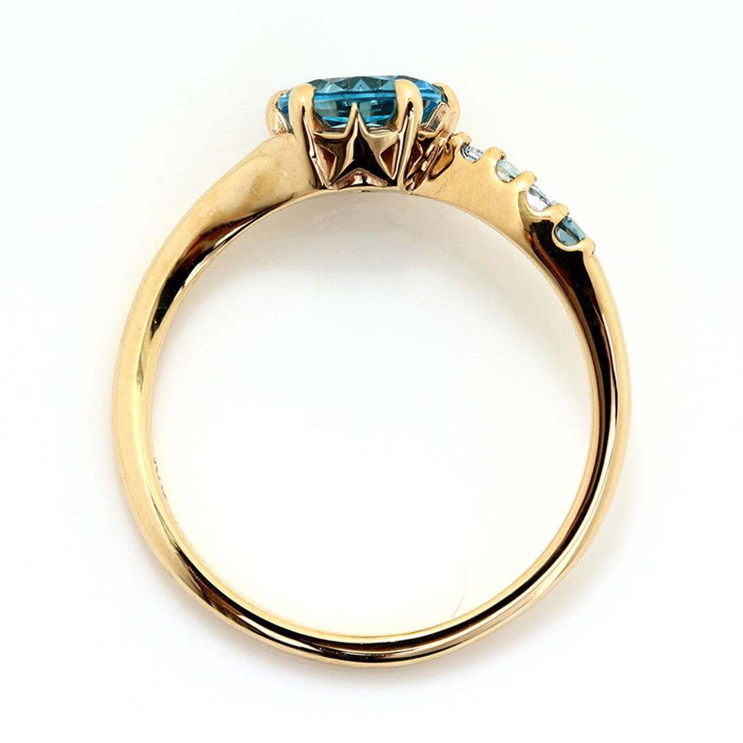 ブルートパーズ K10リング(スターインカット/【流れ星】スターシャイン/11月誕生石) 《M0100008》