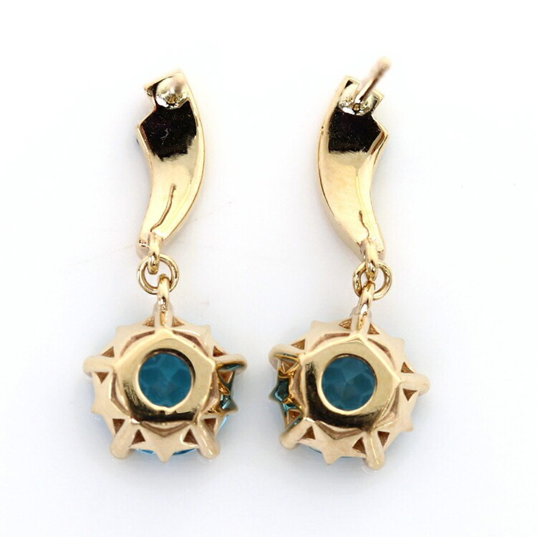 ブルートパーズ K10ピアス(スタッド/スターインカット/【流れ星】スターシャイン/11月誕生石) 《M0100010》