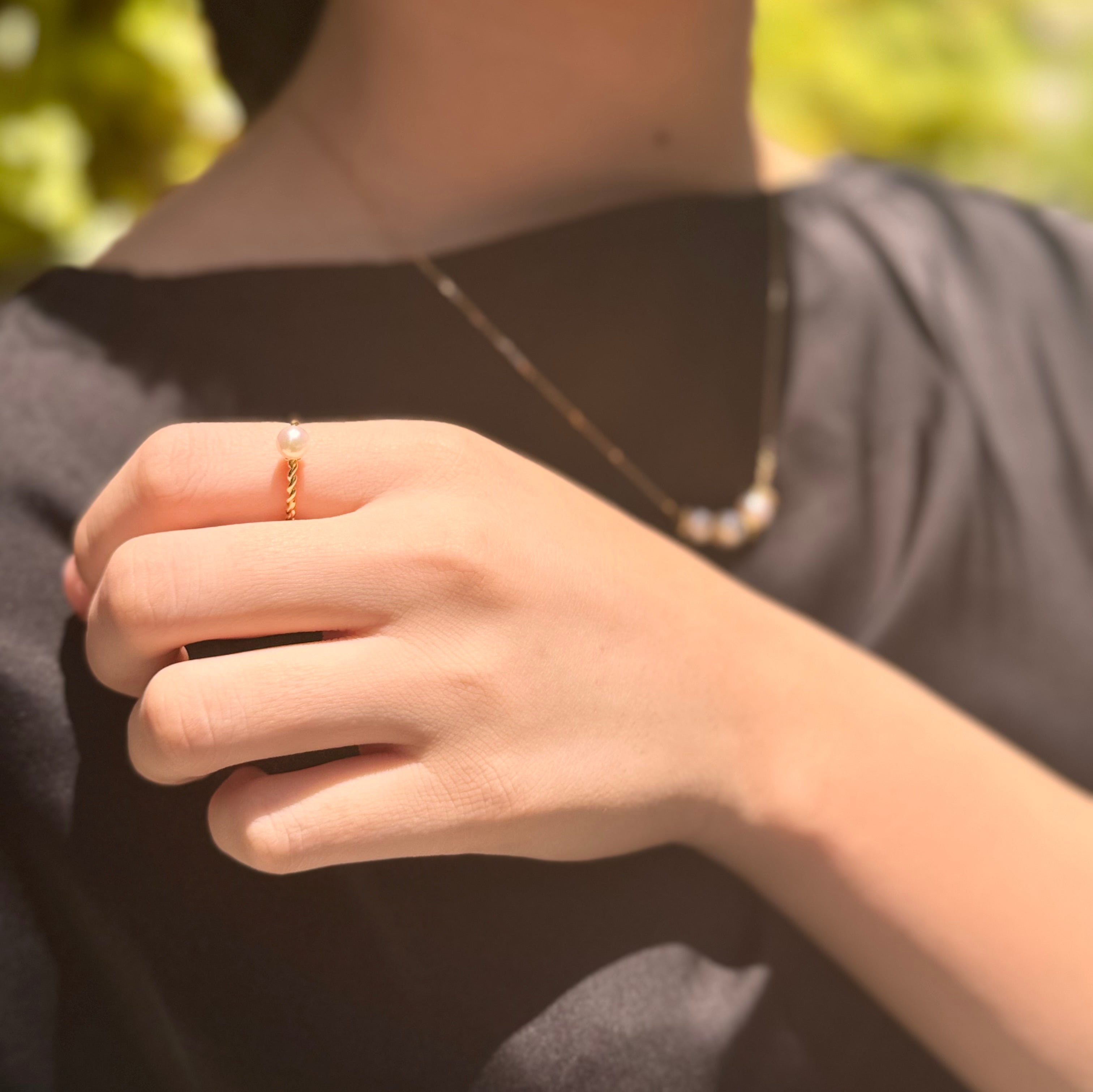 パール K18リング(アコヤ真珠/5mm/6月誕生石)〈M0110001〉