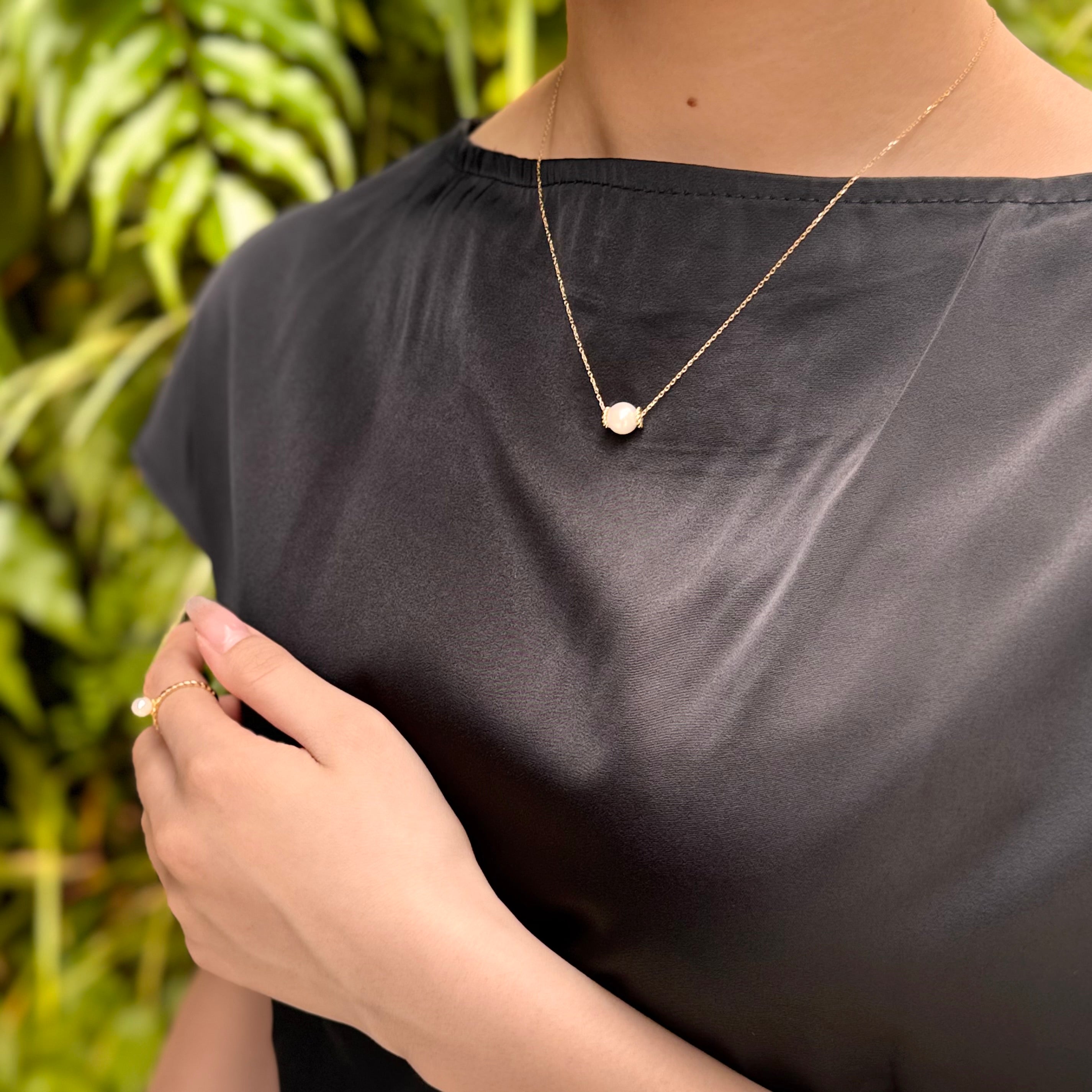 パール K18ネックレス(アコヤ真珠/8mm/6月誕生石)〈M0110002〉