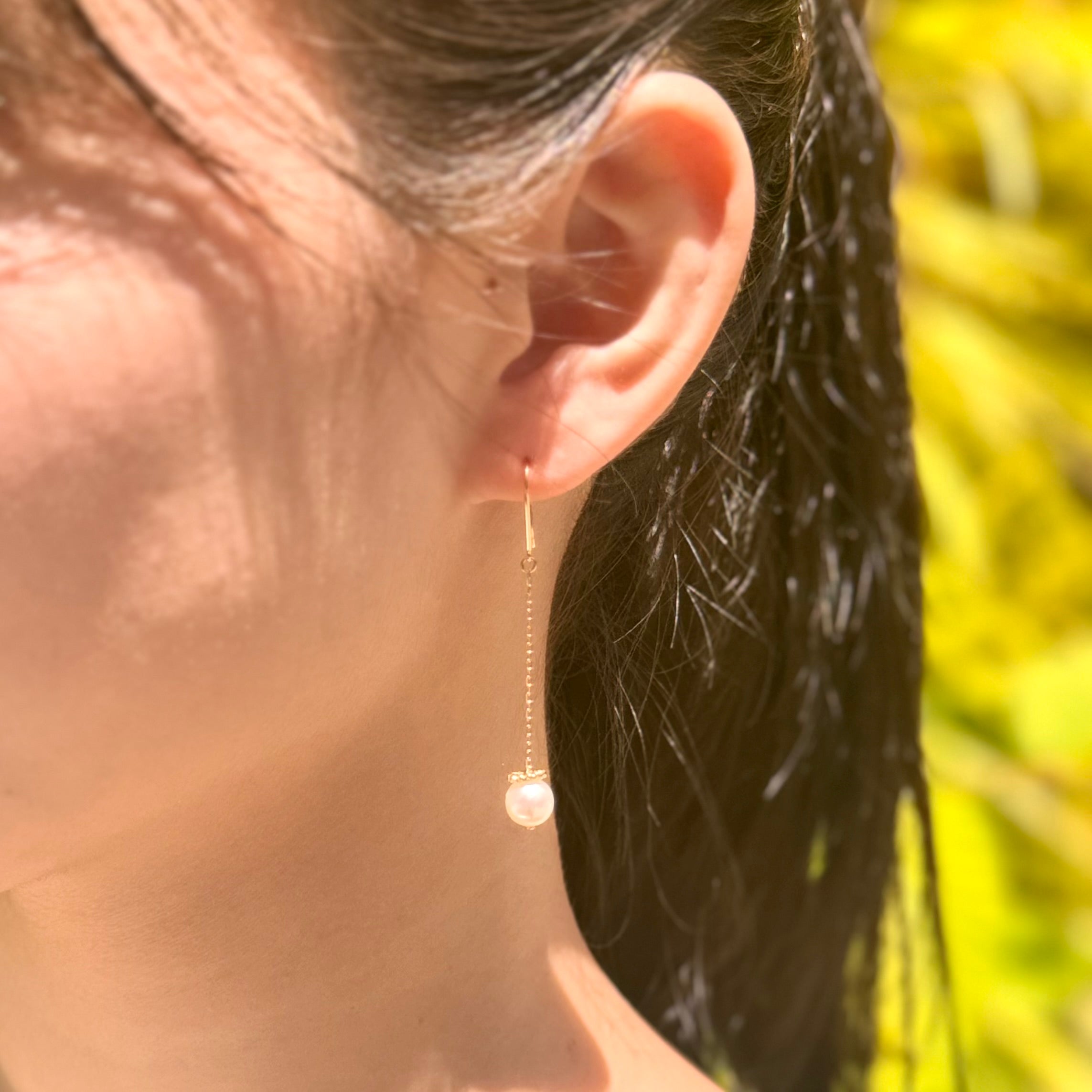 パール K18ピアス(アコヤ真珠/6.5mm/6月誕生石)〈M0110005〉