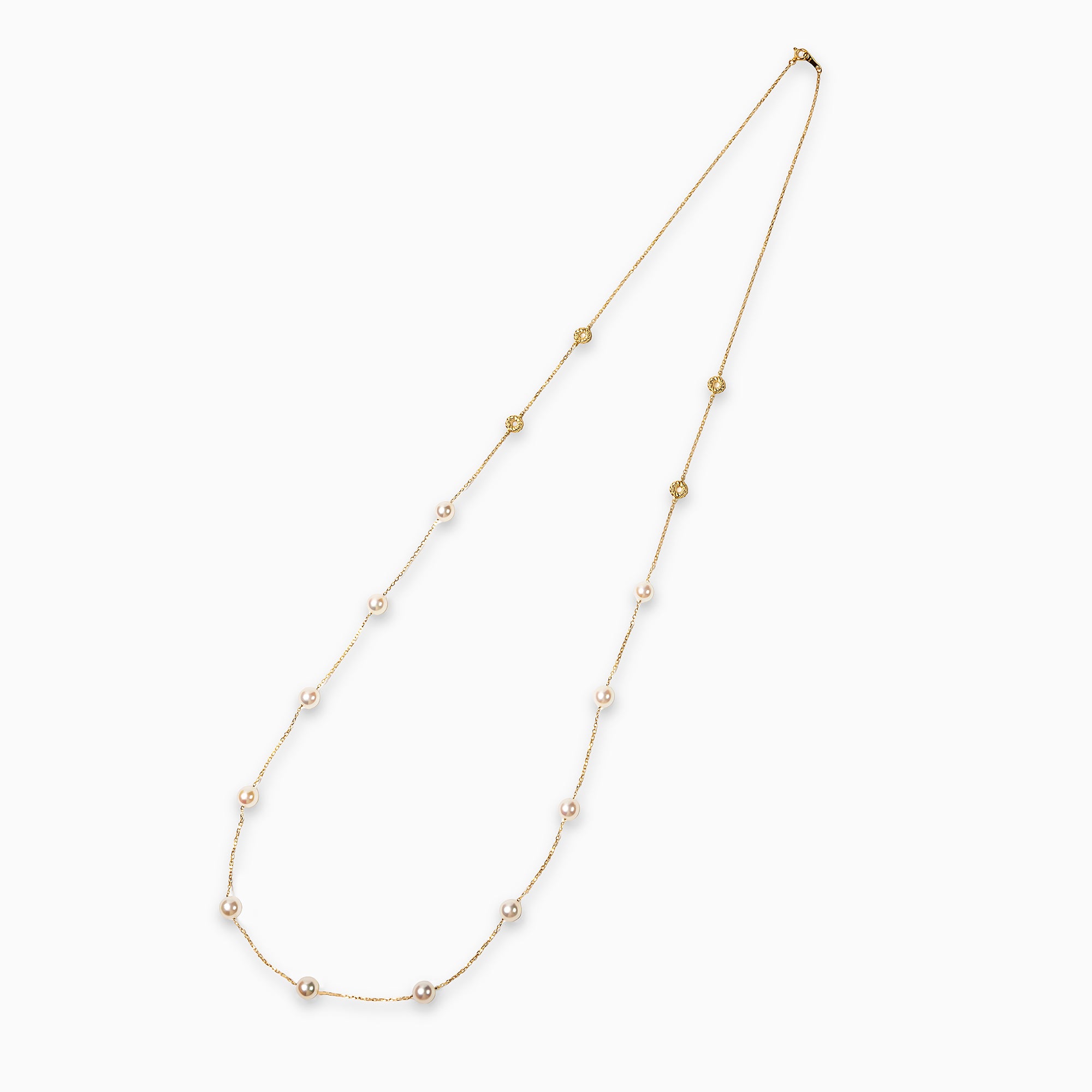 パール K18ネックレス(アコヤ真珠/6.5mm/ロング/80cm/6月誕生石)〈M0110007〉