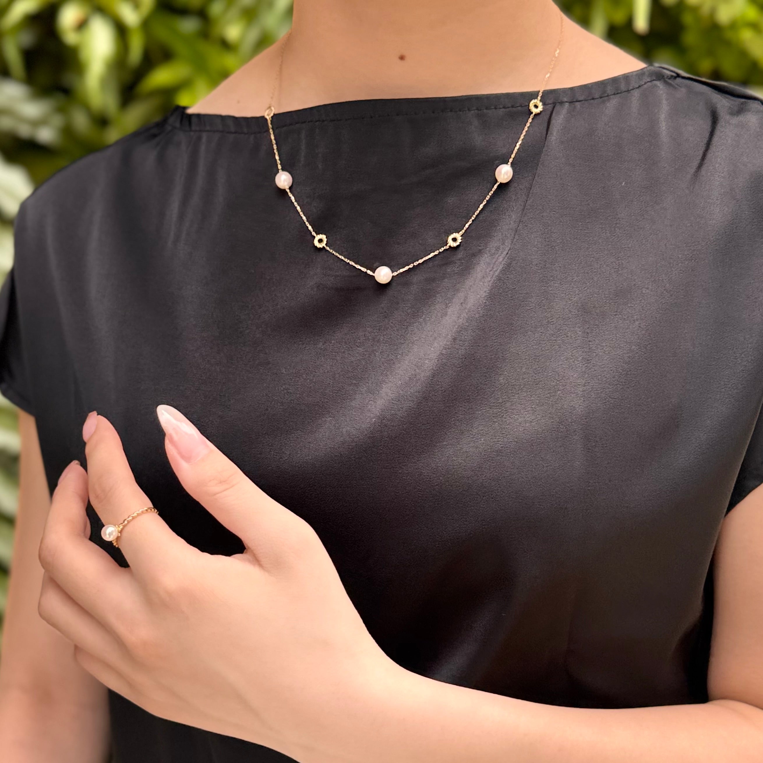 パール K18ネックレス(アコヤ真珠/6.5mm/6月誕生石)〈M0110008〉