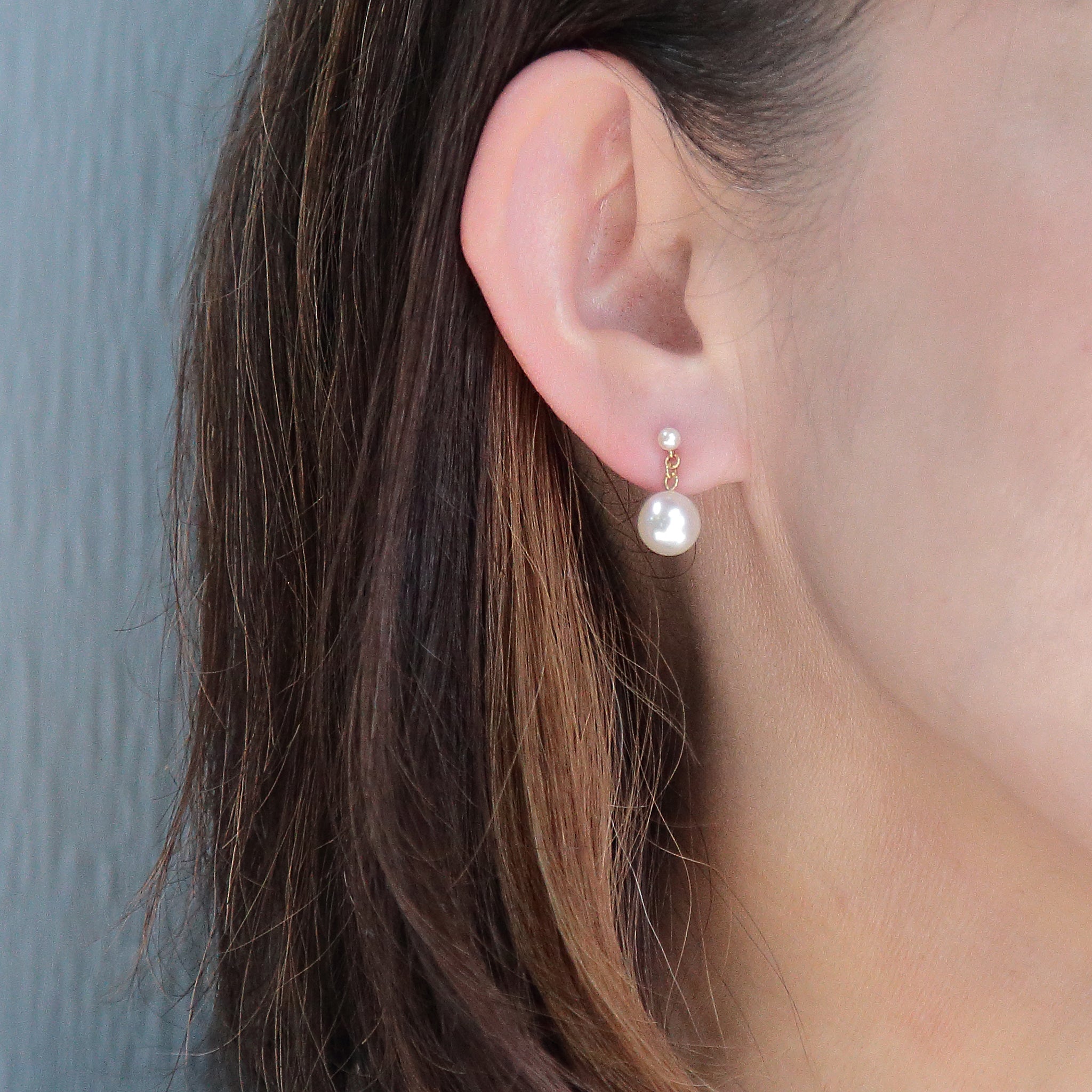 パール K14ピアス(アコヤ真珠/6月誕生石)《M0130002》