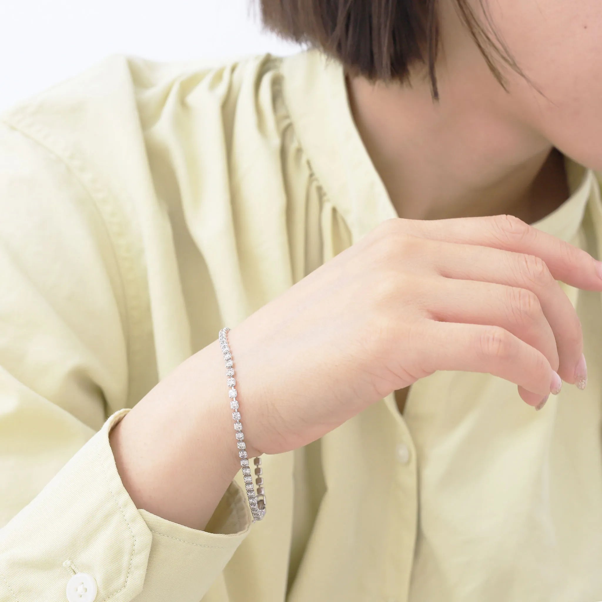 ダイヤモンド プラチナブレスレット(計3.0カラット/テニス/4月誕生石)《WBCD3974》