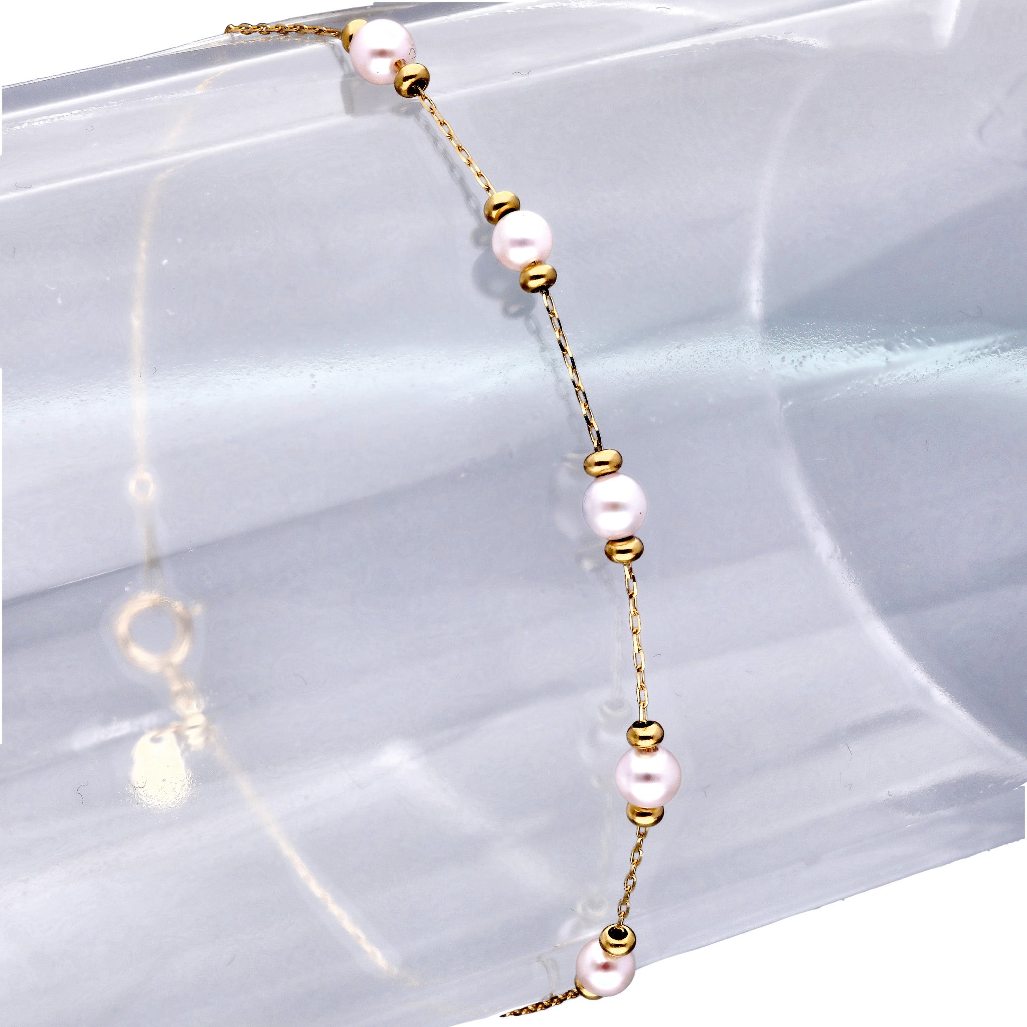 パール K18ブレスレット(プチロンパール/アコヤ真珠)《WBCQ4285》