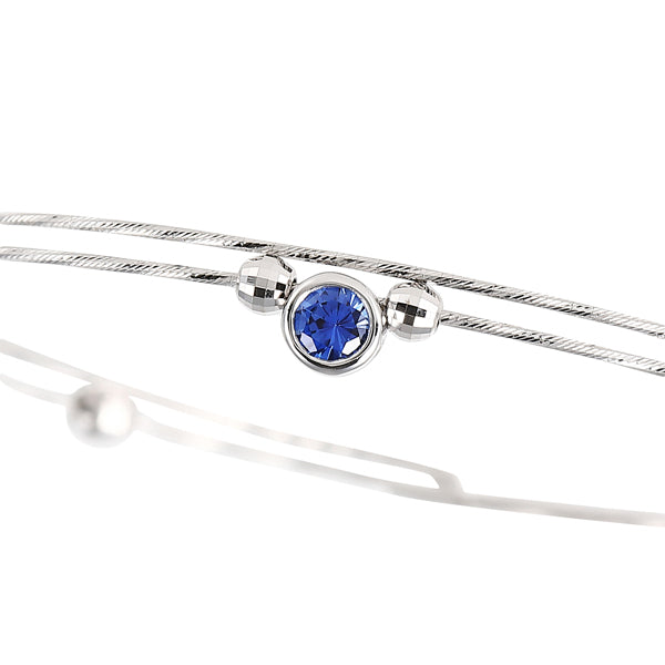 ブルーサファイア K18ブレスレット(クレサンベール/モンプレジール/フリーサイズ/9月誕生石)《WBCS4015》