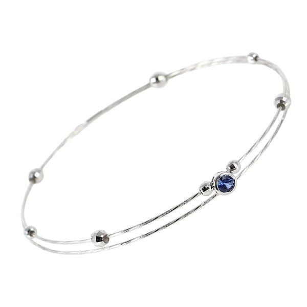 ブルーサファイア K18ブレスレット(クレサンベール/モンプレジール/フリーサイズ/9月誕生石)《WBCS4015》