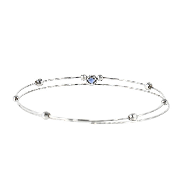 ブルーサファイア K18ブレスレット(クレサンベール/モンプレジール/フリーサイズ/9月誕生石)《WBCS4015》